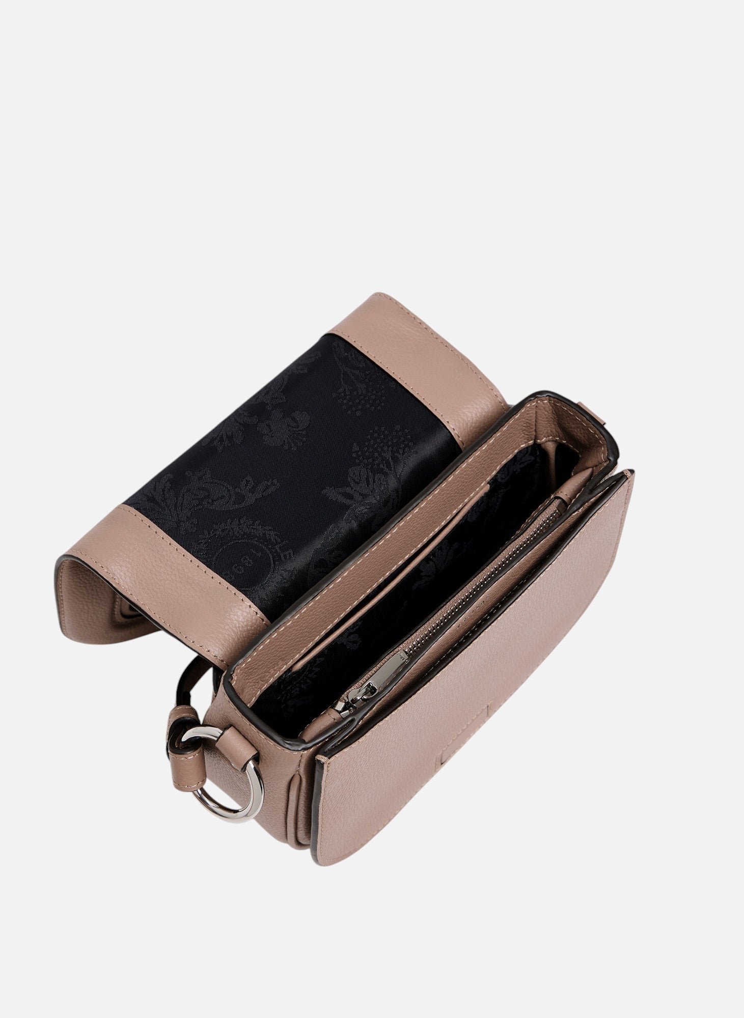 Petit sac à bandoulière Ella en cuir grainé et nubuck LE TANNEUR Gris