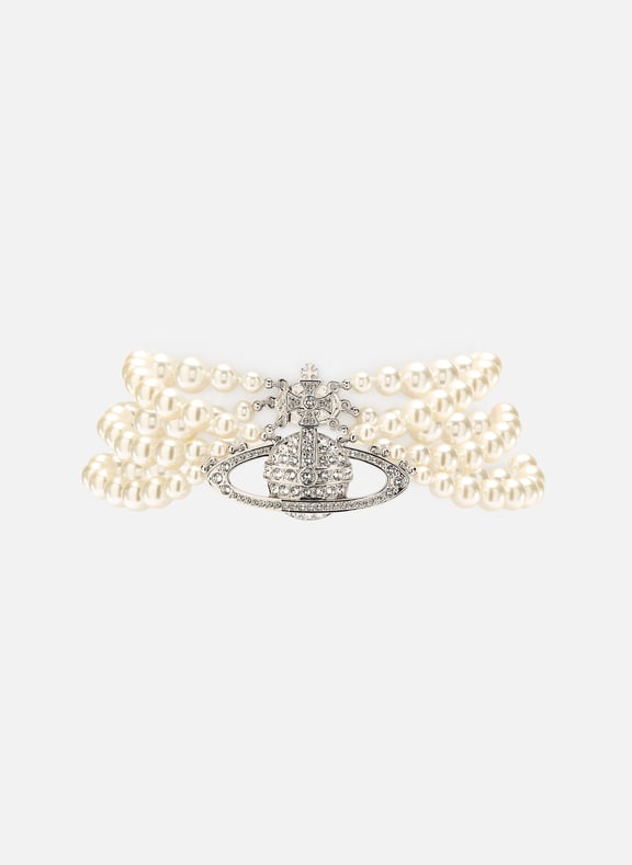 Collier à ornements en cristal Argent by VIVIENNE WESTWOOD VIVIENNE WESTWOOD Collier à ornements en cristal Argent