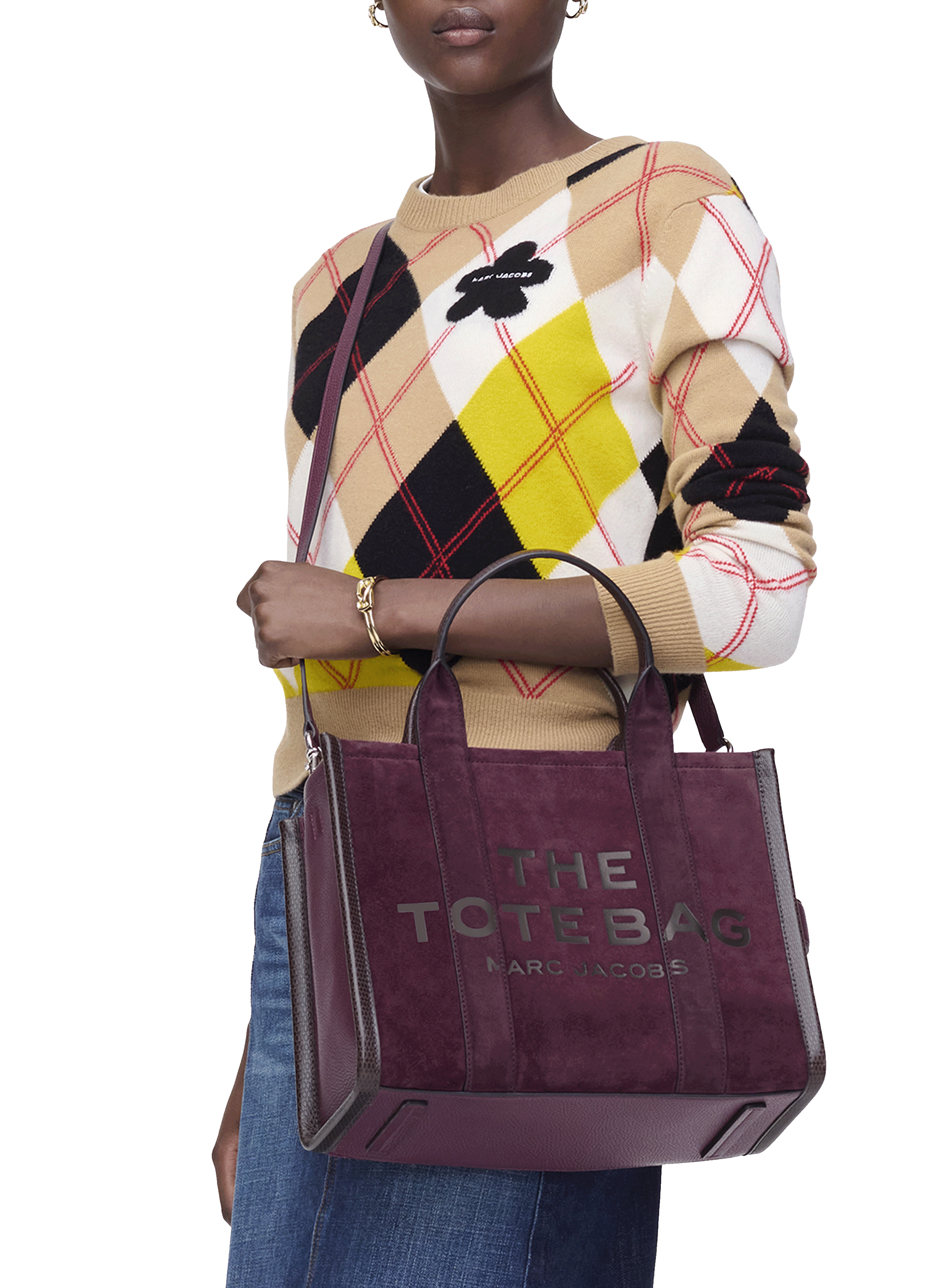 Sac cabas The Suede Medium Tote Bag MARC JACOBS Rouge