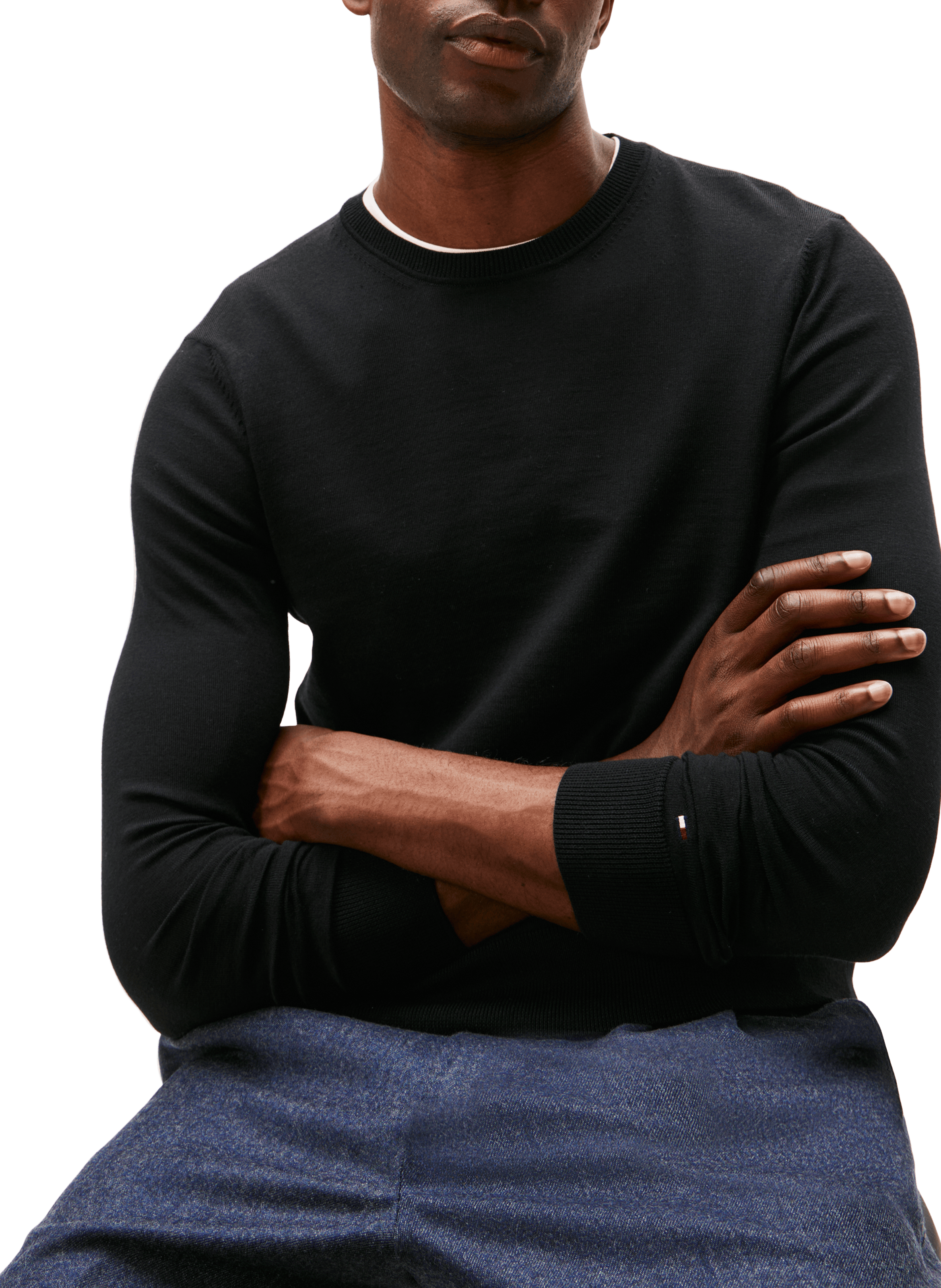 Round neck wool sweater TOMMY HILFIGER Black