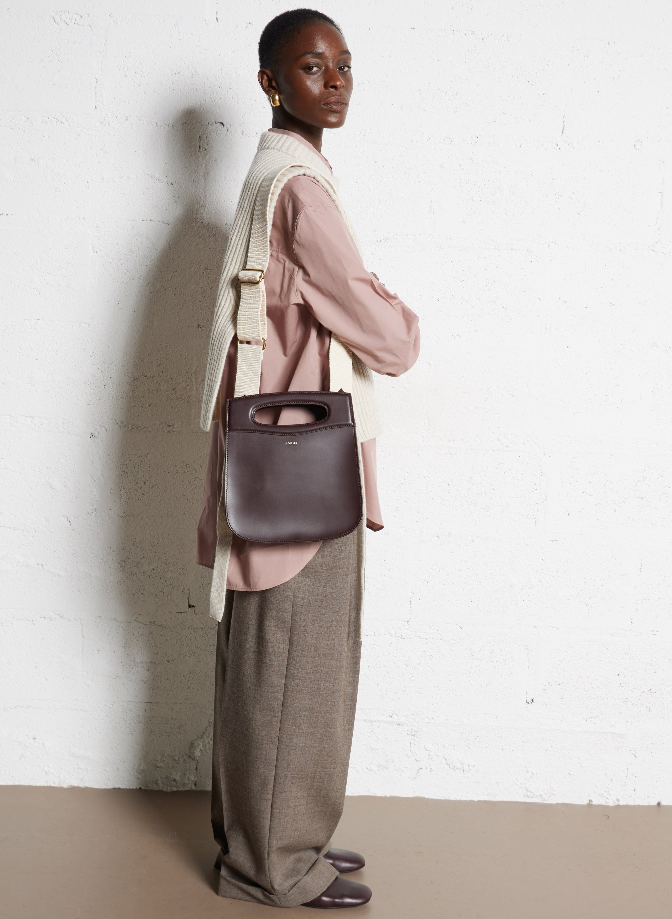 Plastron col rond en laine firmus SOEUR Beige