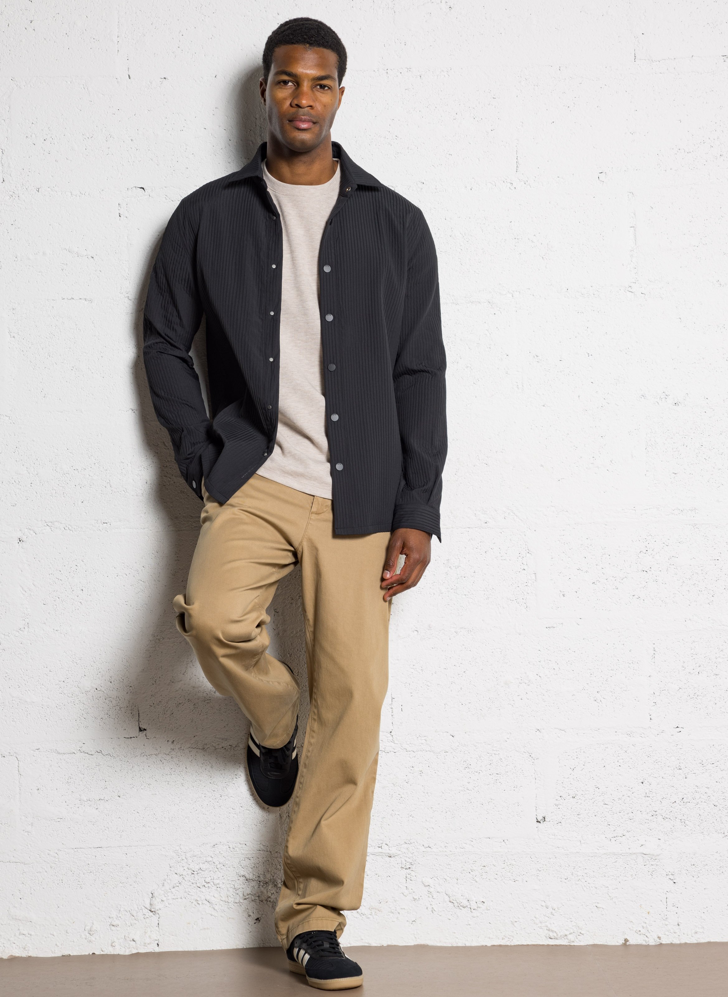 Surchemise col classique matellassée IKKS Noir