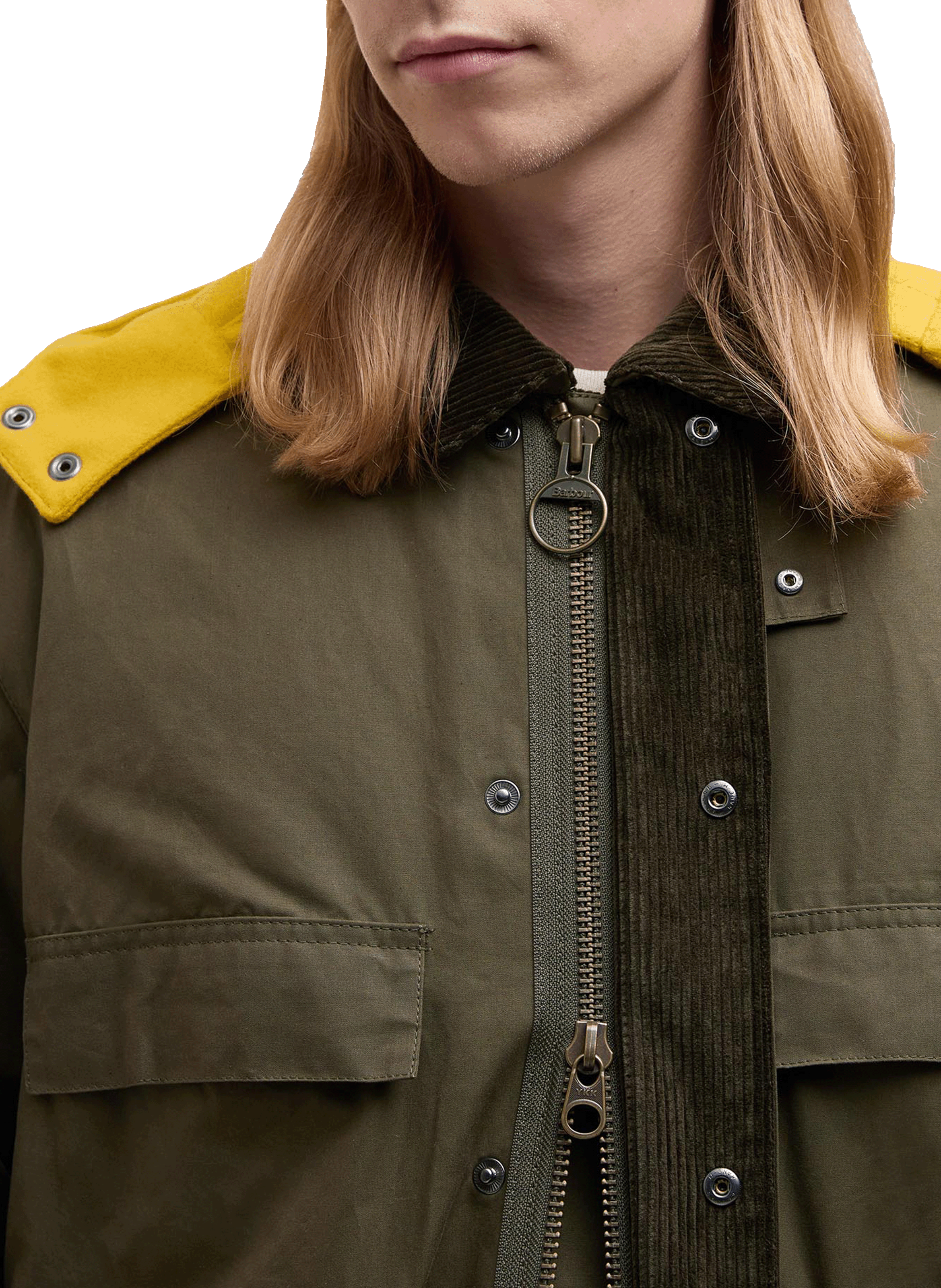 Mid-length cotton jacket BARBOUR Green