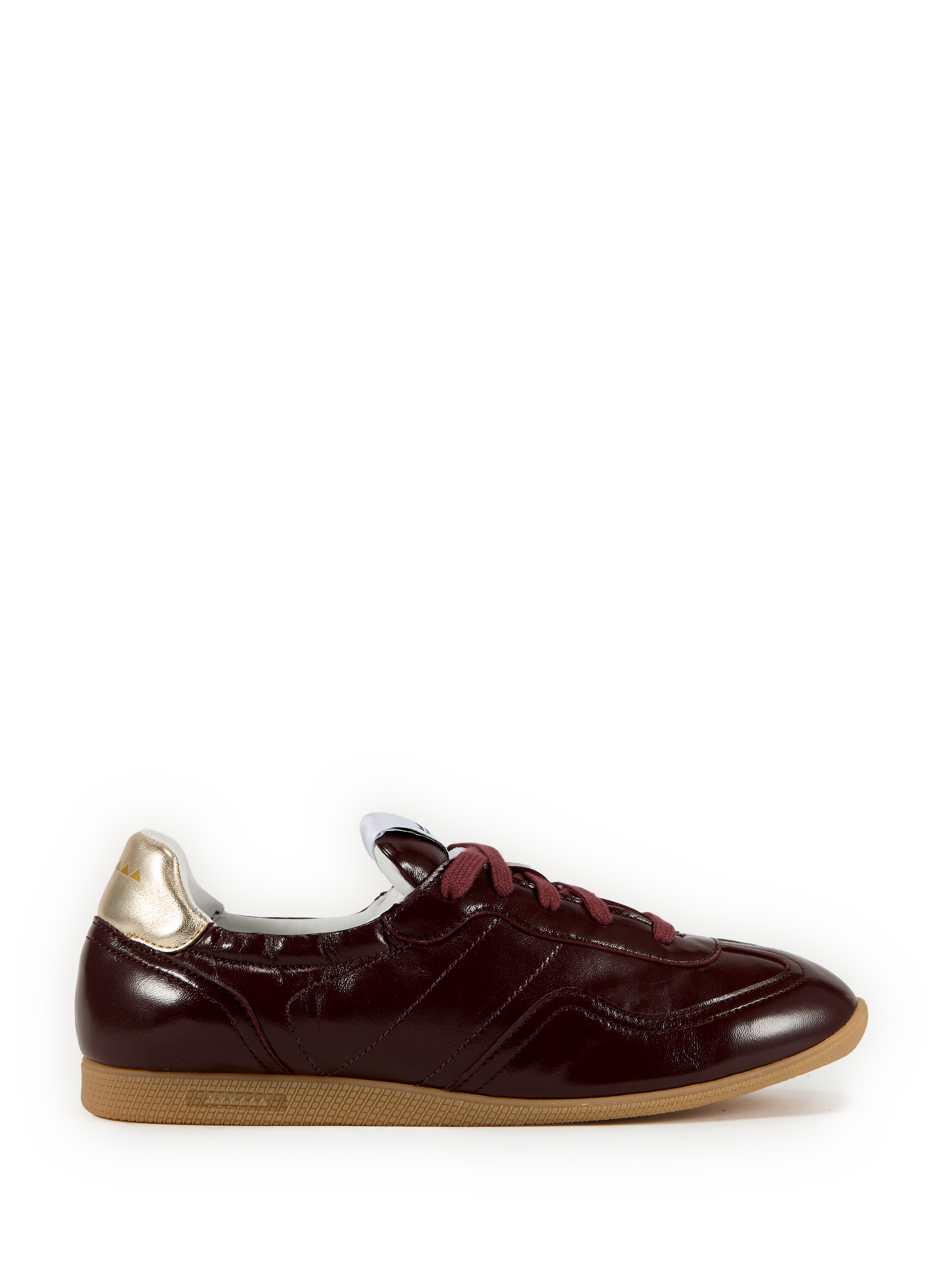 RUN OF Mixed leather sneakers Red