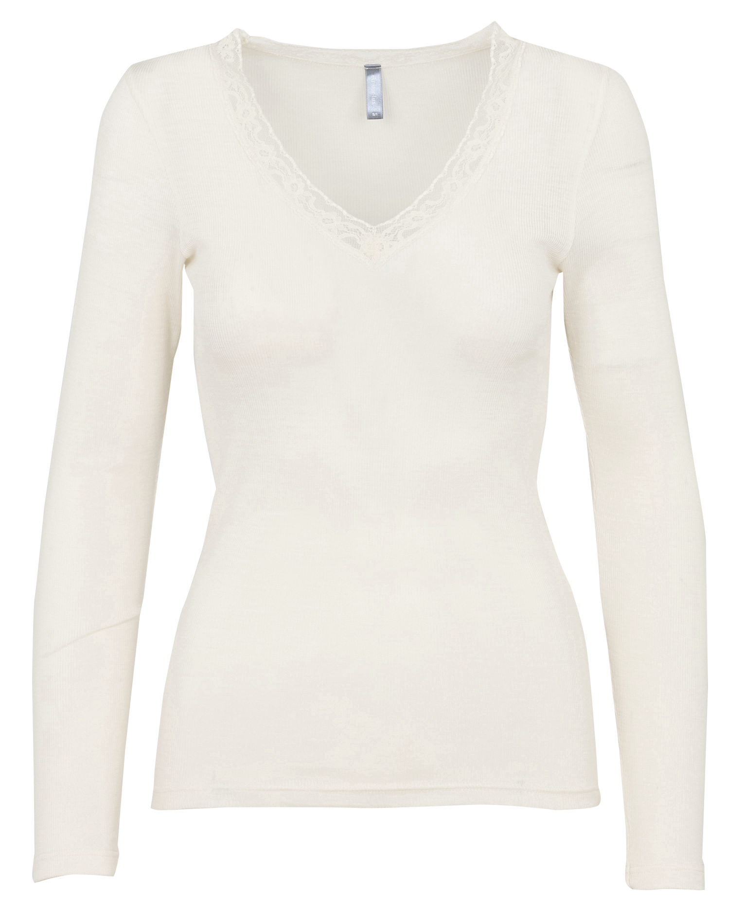 Tee-shirt col v dentelle uni ARMOR-LUX Beige