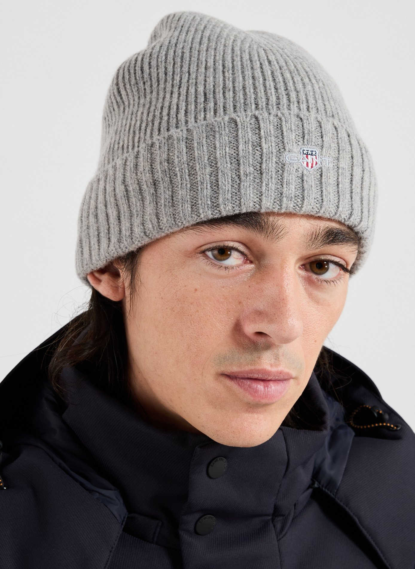 Wool blend knitted hat GANT Grey
