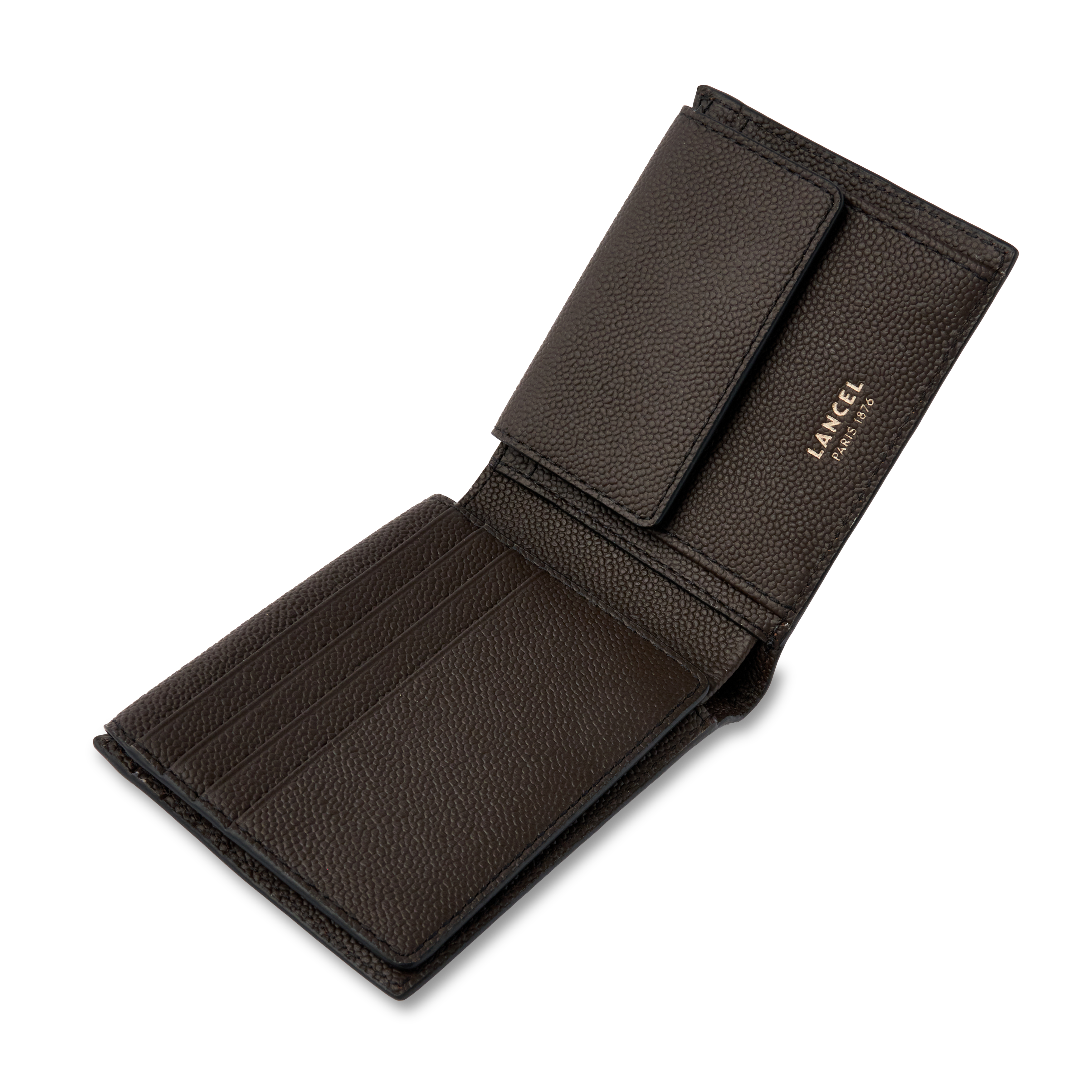 Porte monnaie rabat charlie de lancel en cuir LANCEL Gris