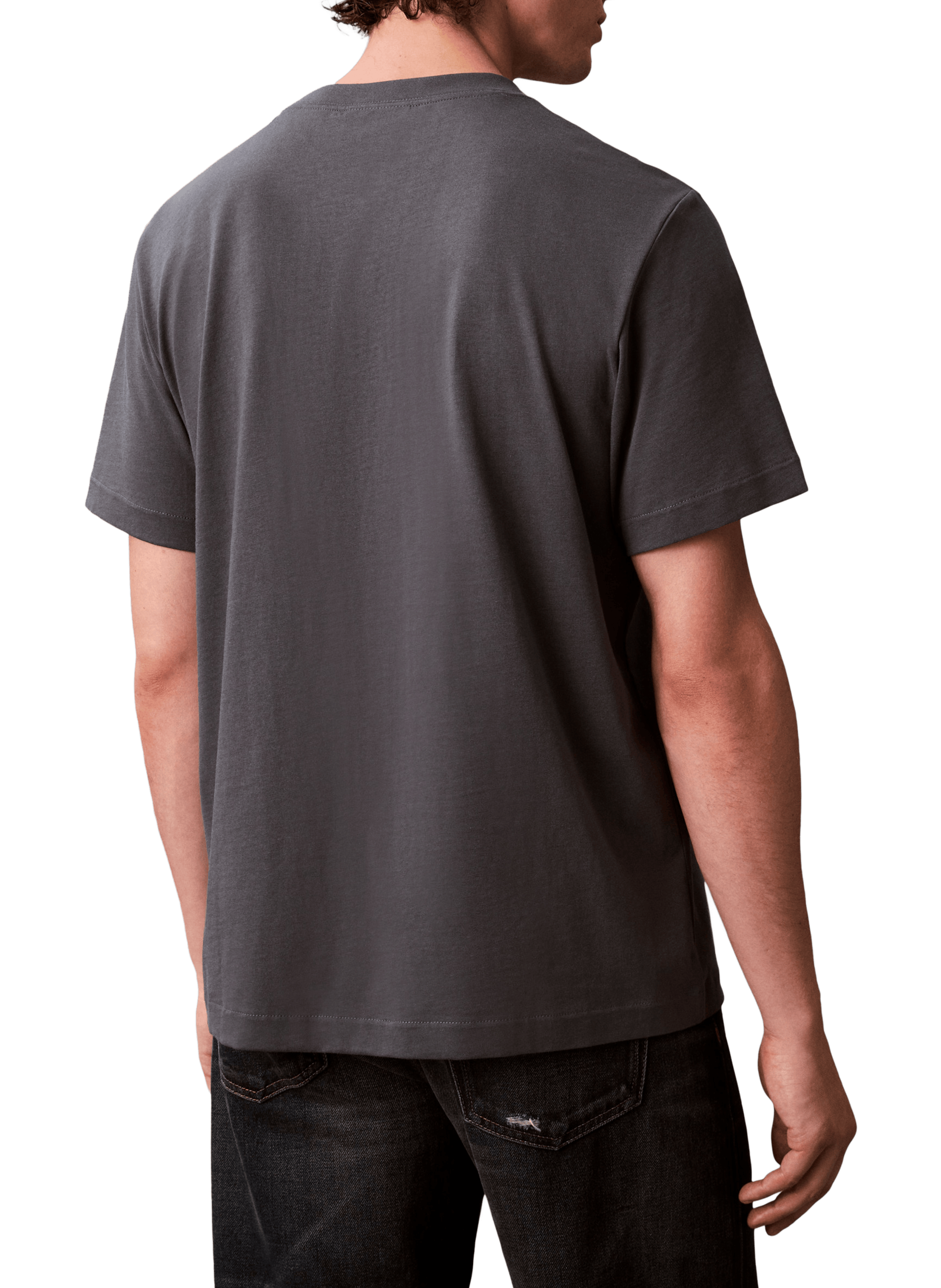 T-shirt à col rond en coton CALVIN KLEIN Bleu