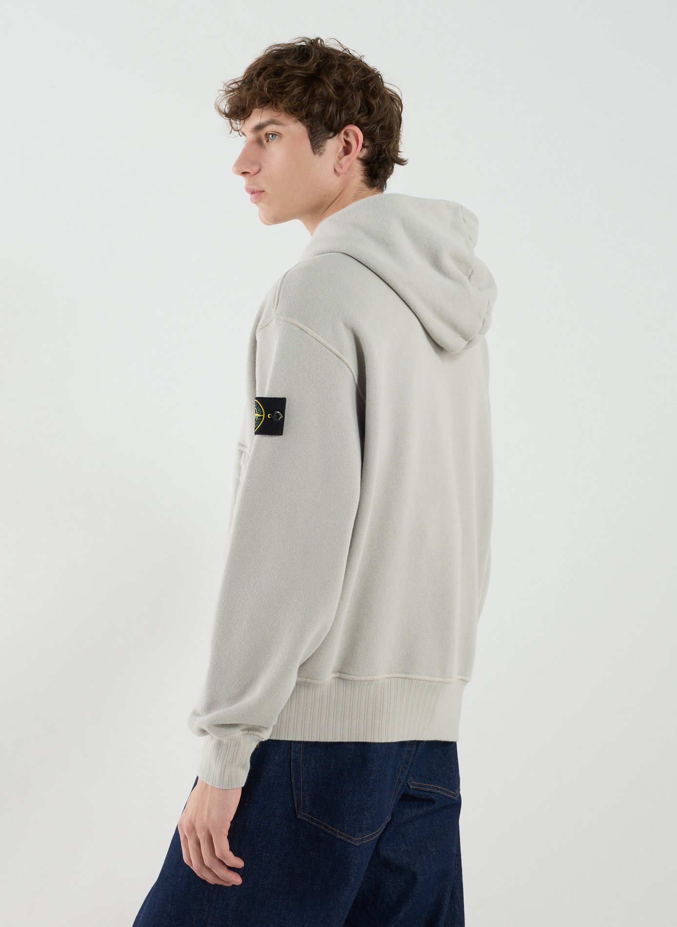 Cotton zip-up hoodie STONE ISLAND Grey