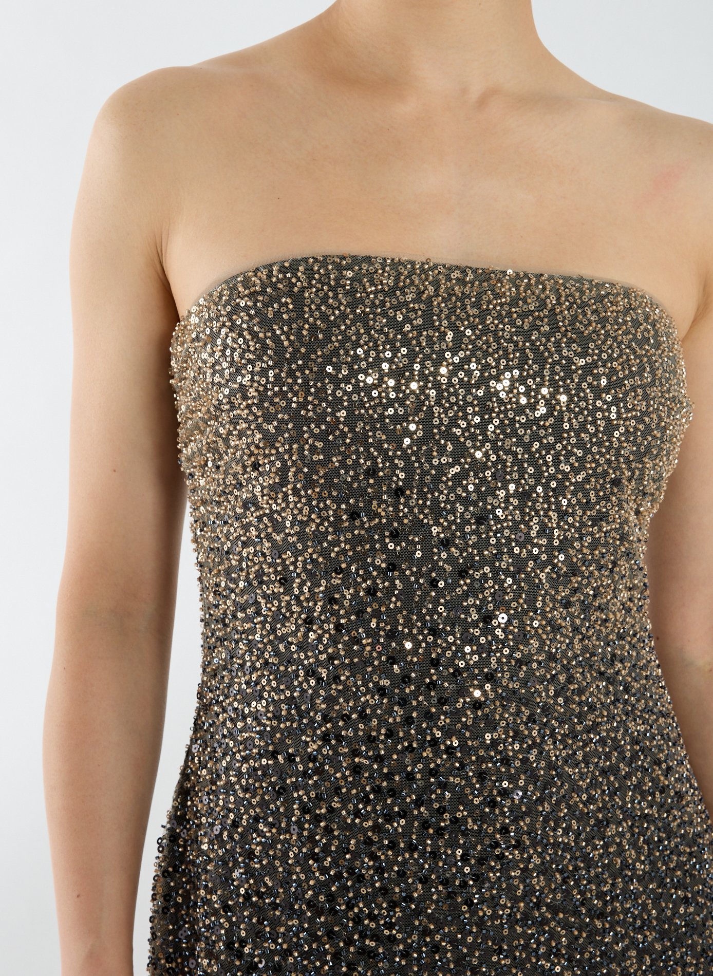 Robe bandeau droite à sequins ROTATE Noir