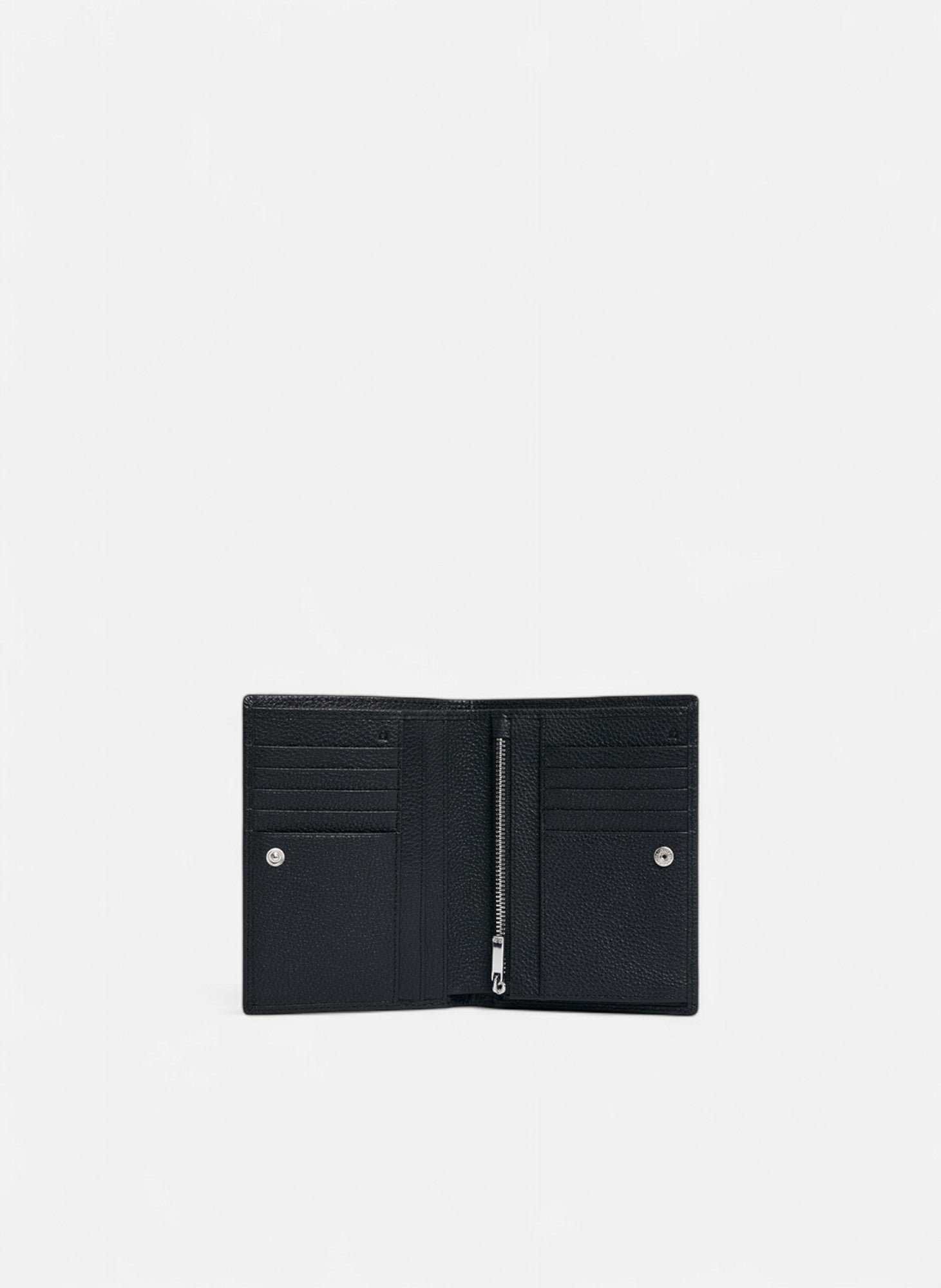 Grand portefeuille zippé charles en cuir grainé LE TANNEUR Noir