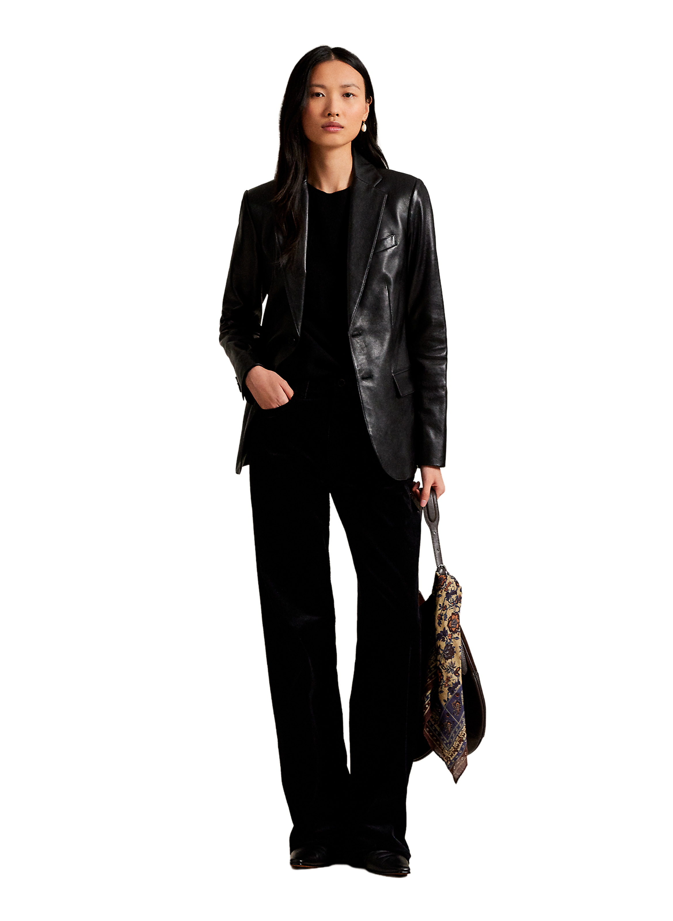 Straight corduroy cotton pants POLO RALPH LAUREN Black