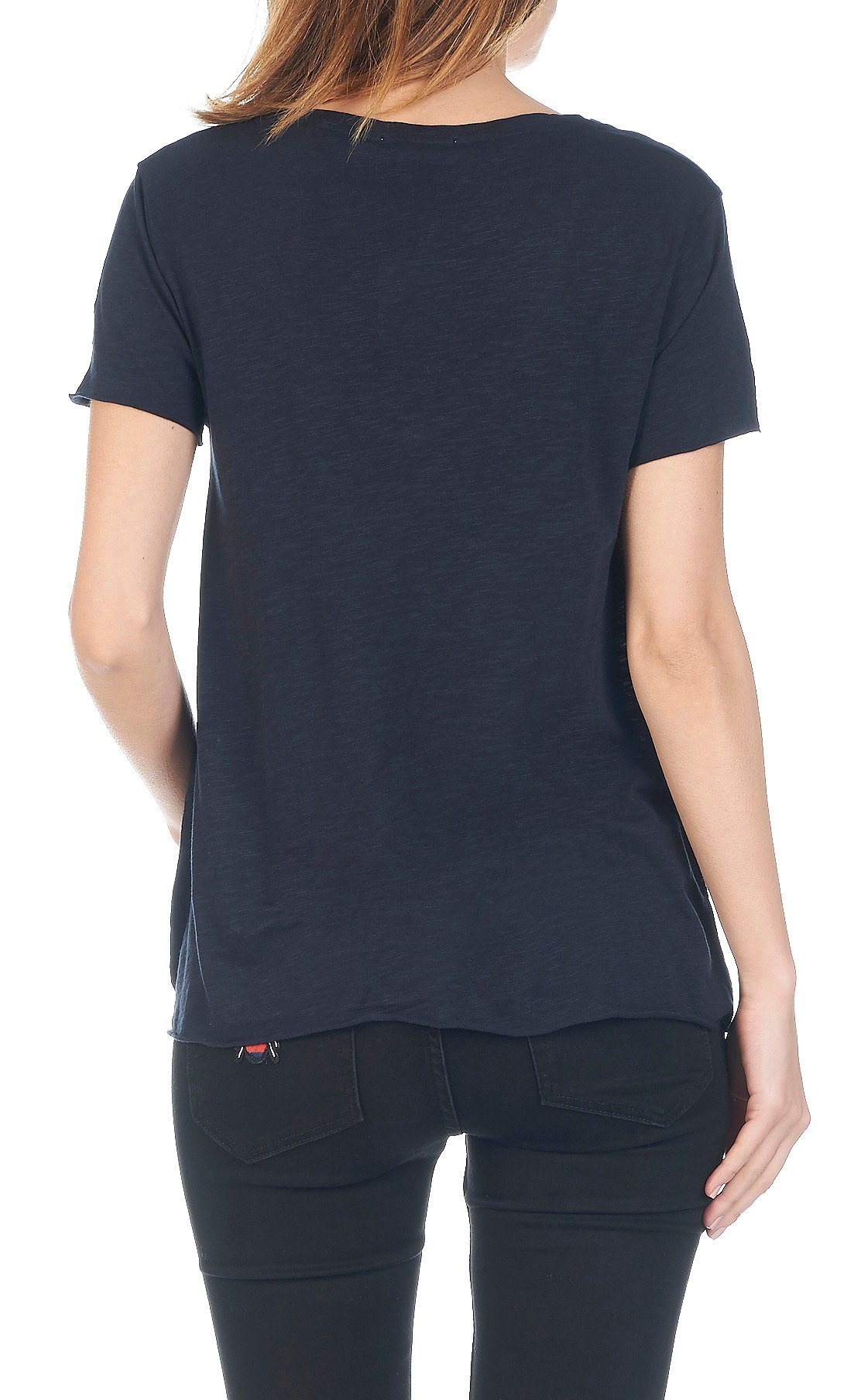 Tee-shirt col v en coton mélangé jacksonville AMERICAN VINTAGE Bleu