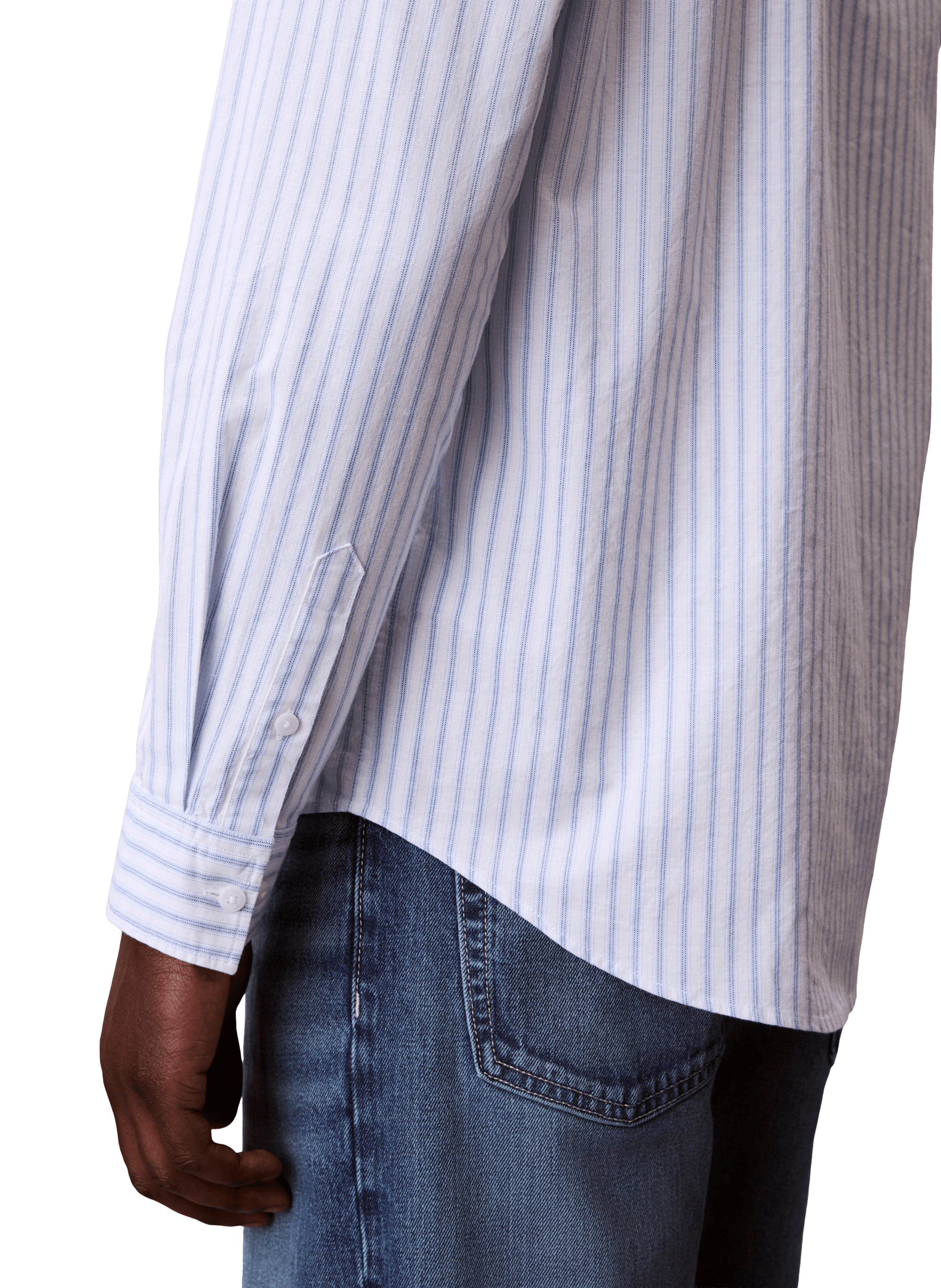 Chemise droite à rayures en coton CALVIN KLEIN Bleu