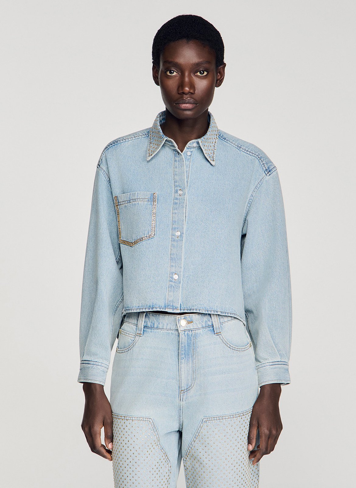 Chemise en denim SANDRO Bleu