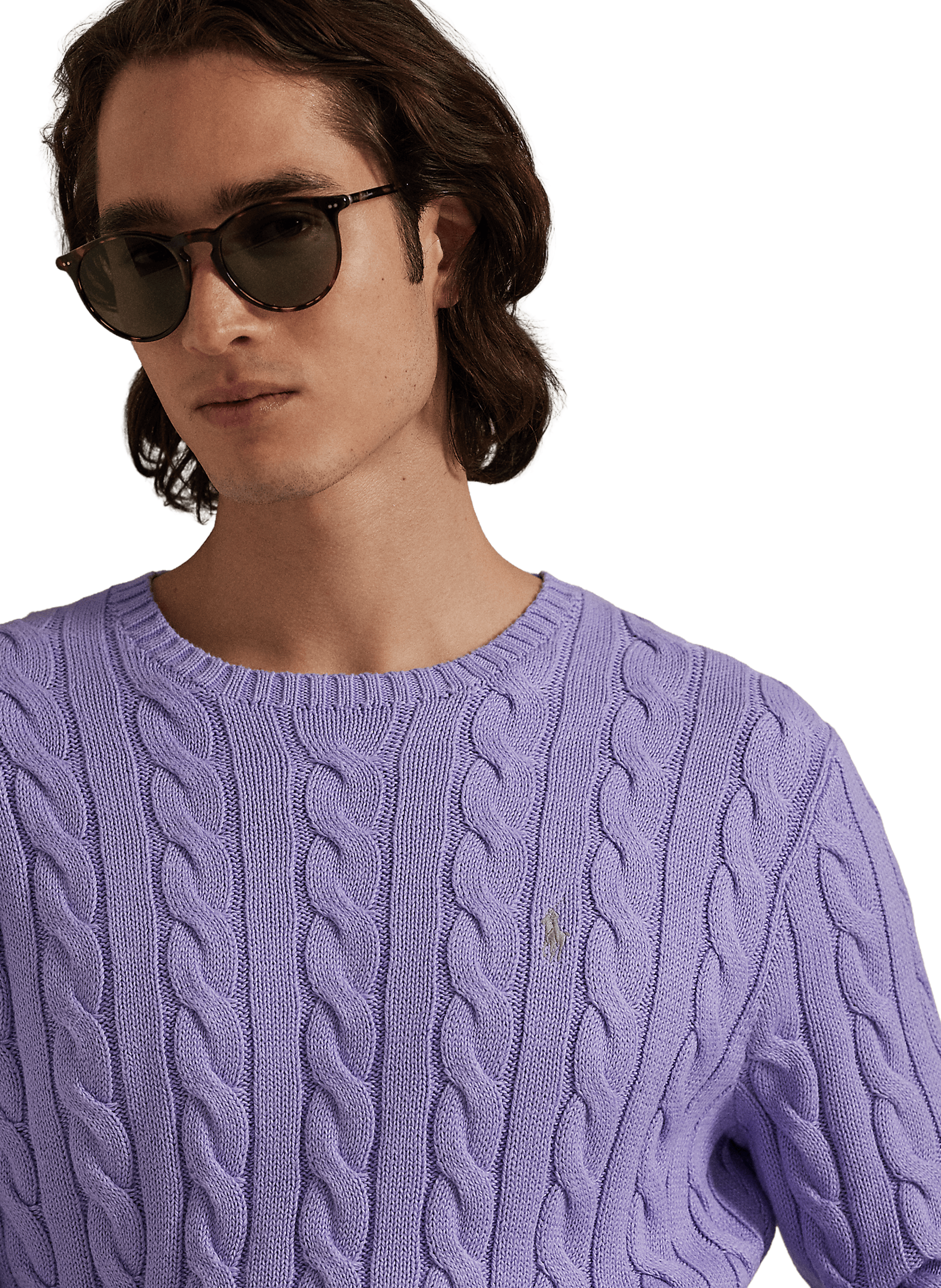 Pull en maille torsadé POLO RALPH LAUREN Violet