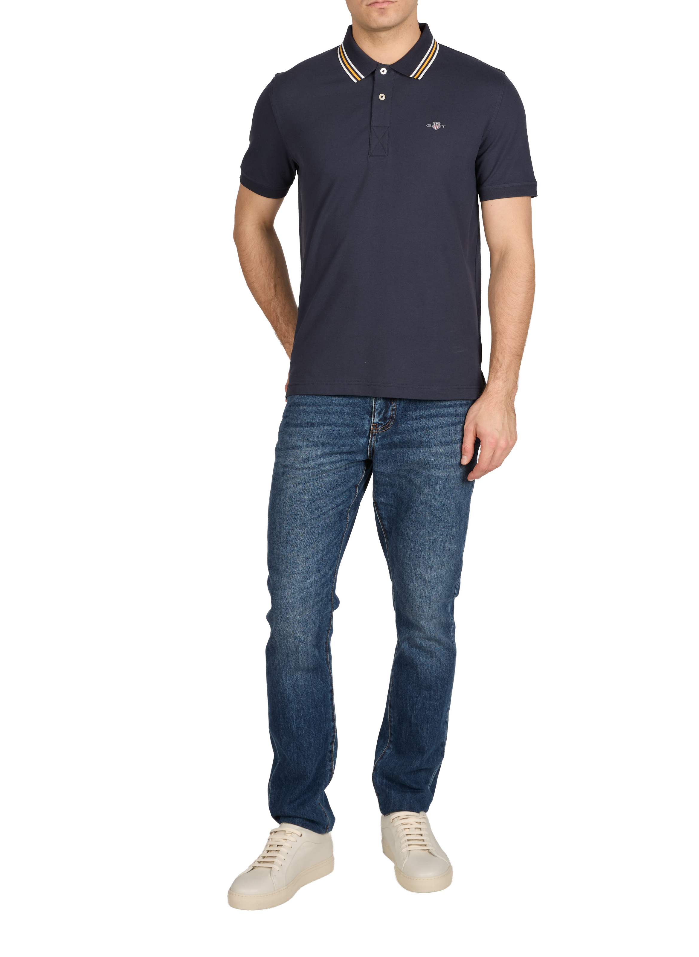 Polo à manches courtes en coton mélangé GANT Bleu