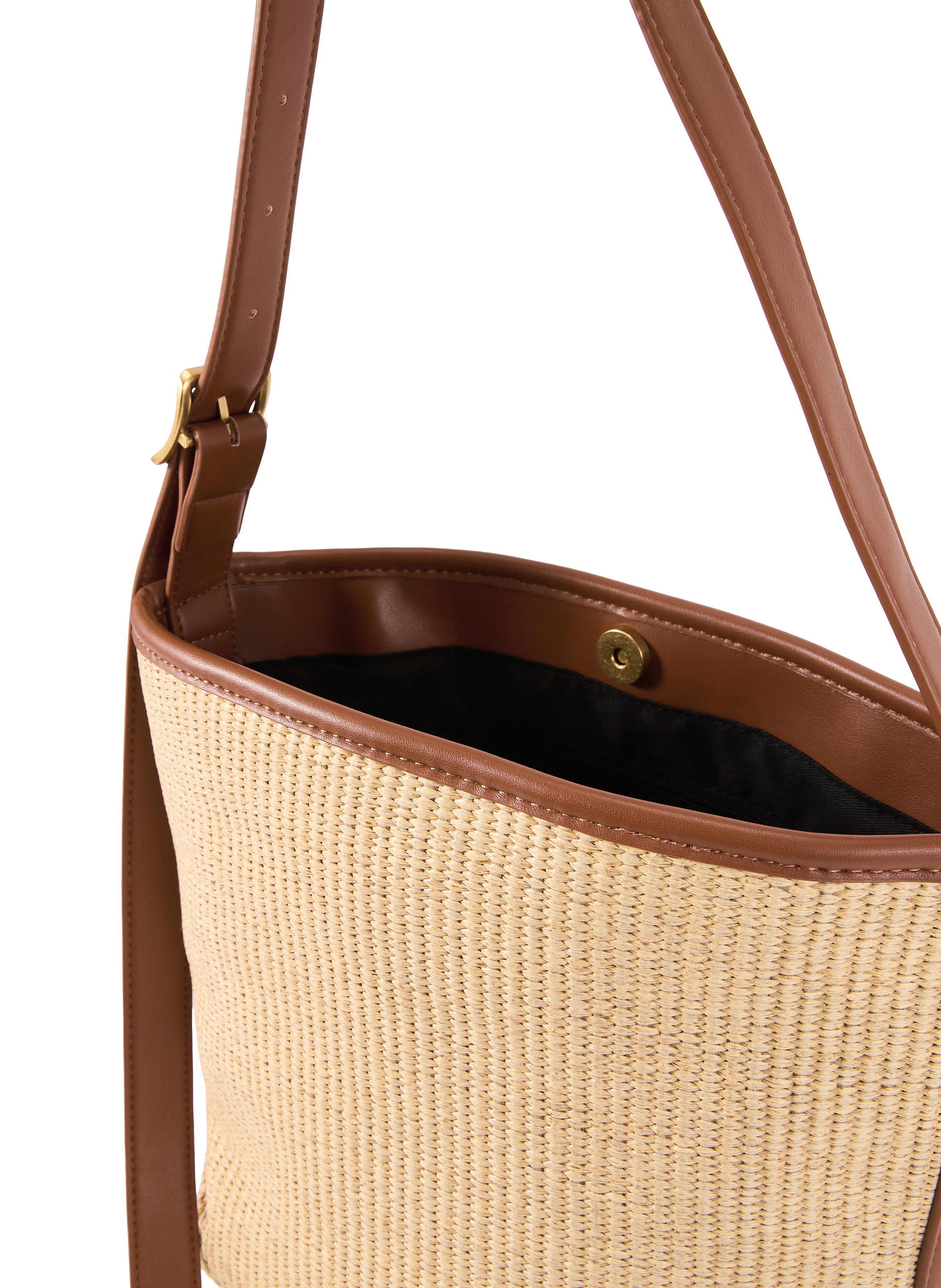 Large bucket bag in two-tone raffia AU PRINTEMPS PARIS Beige