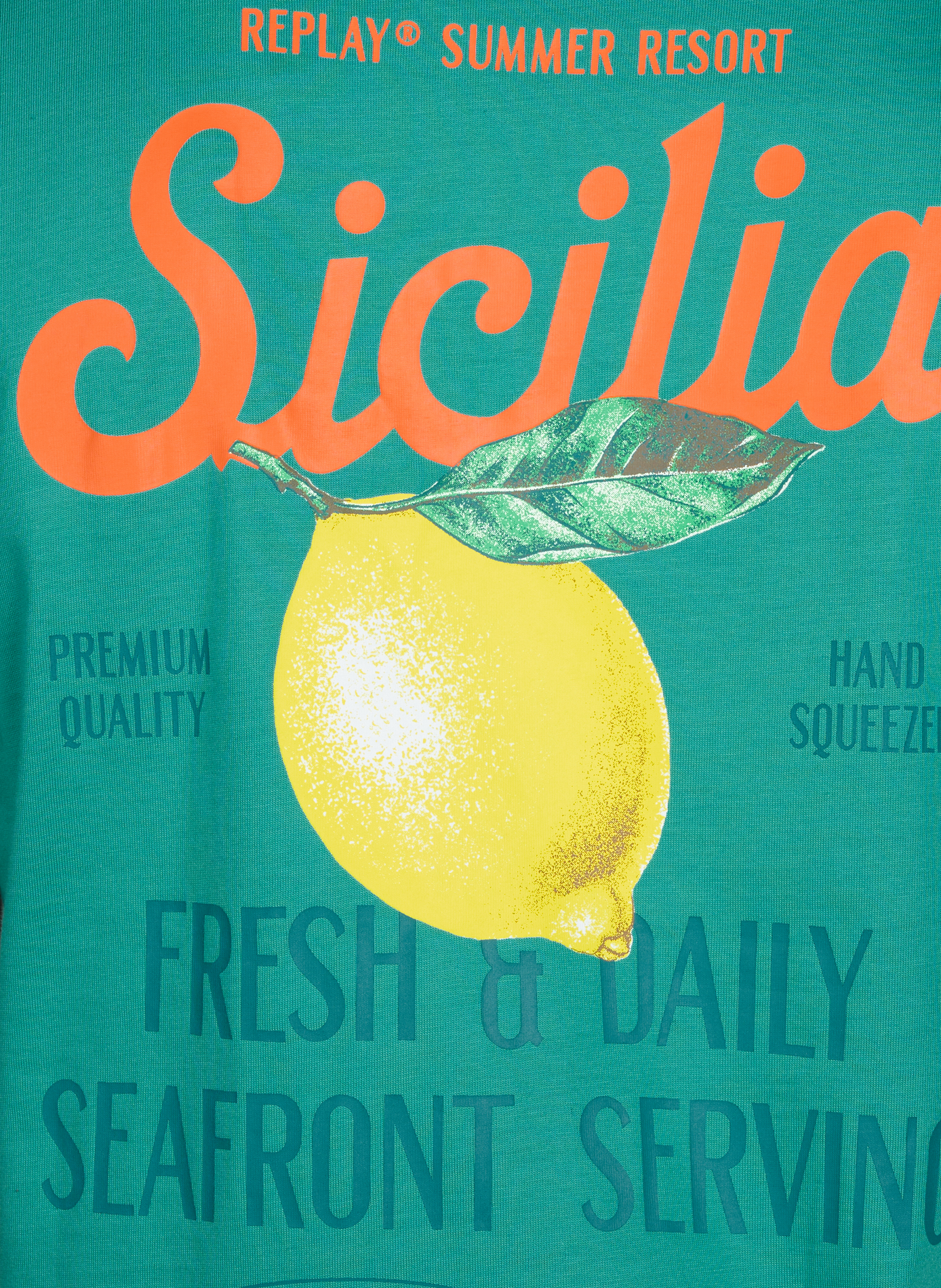 T-shirt droit manches courtes en coton  REPLAY Bleu