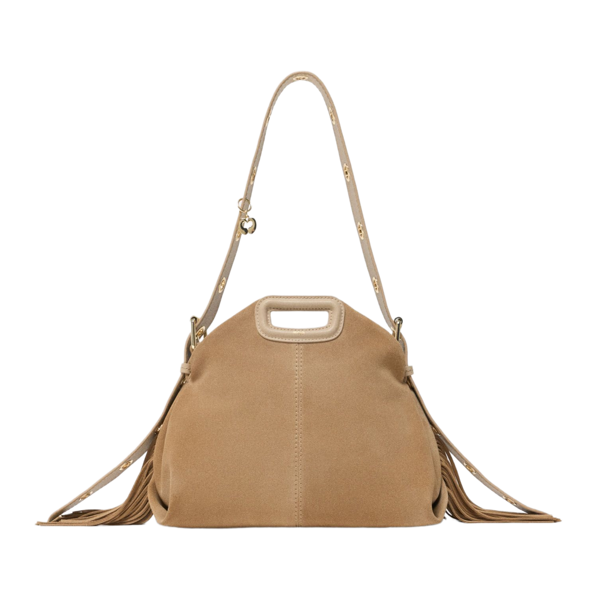 Sac bandoulière en cuir miss m MAJE Marron