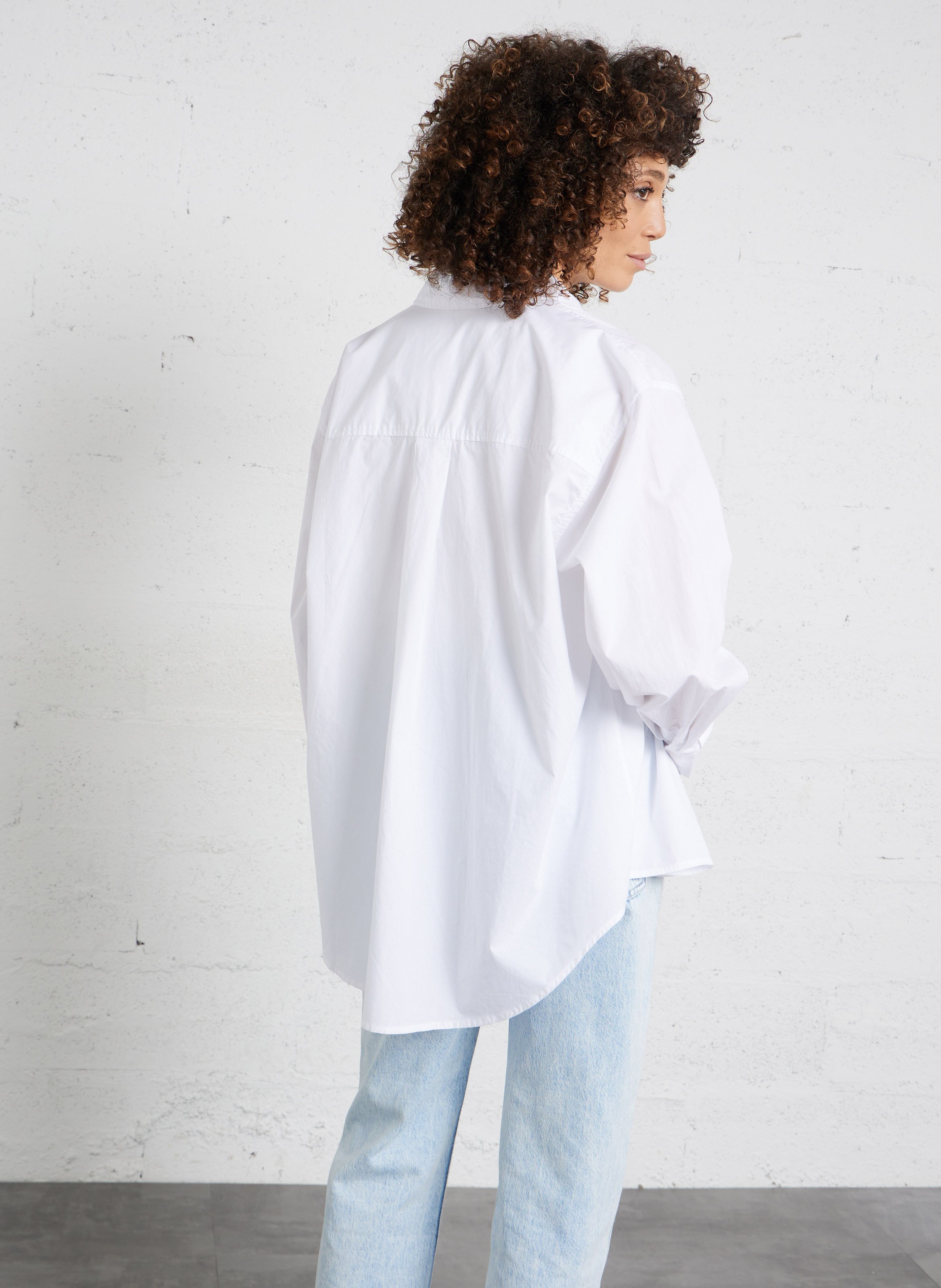 Chemise droite col classique en coton havanarow AMERICAN VINTAGE Blanc