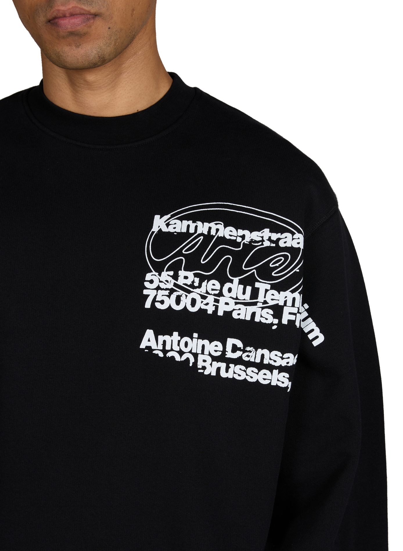 Oversized round neck cotton sweater ARTE ANTWERP Black