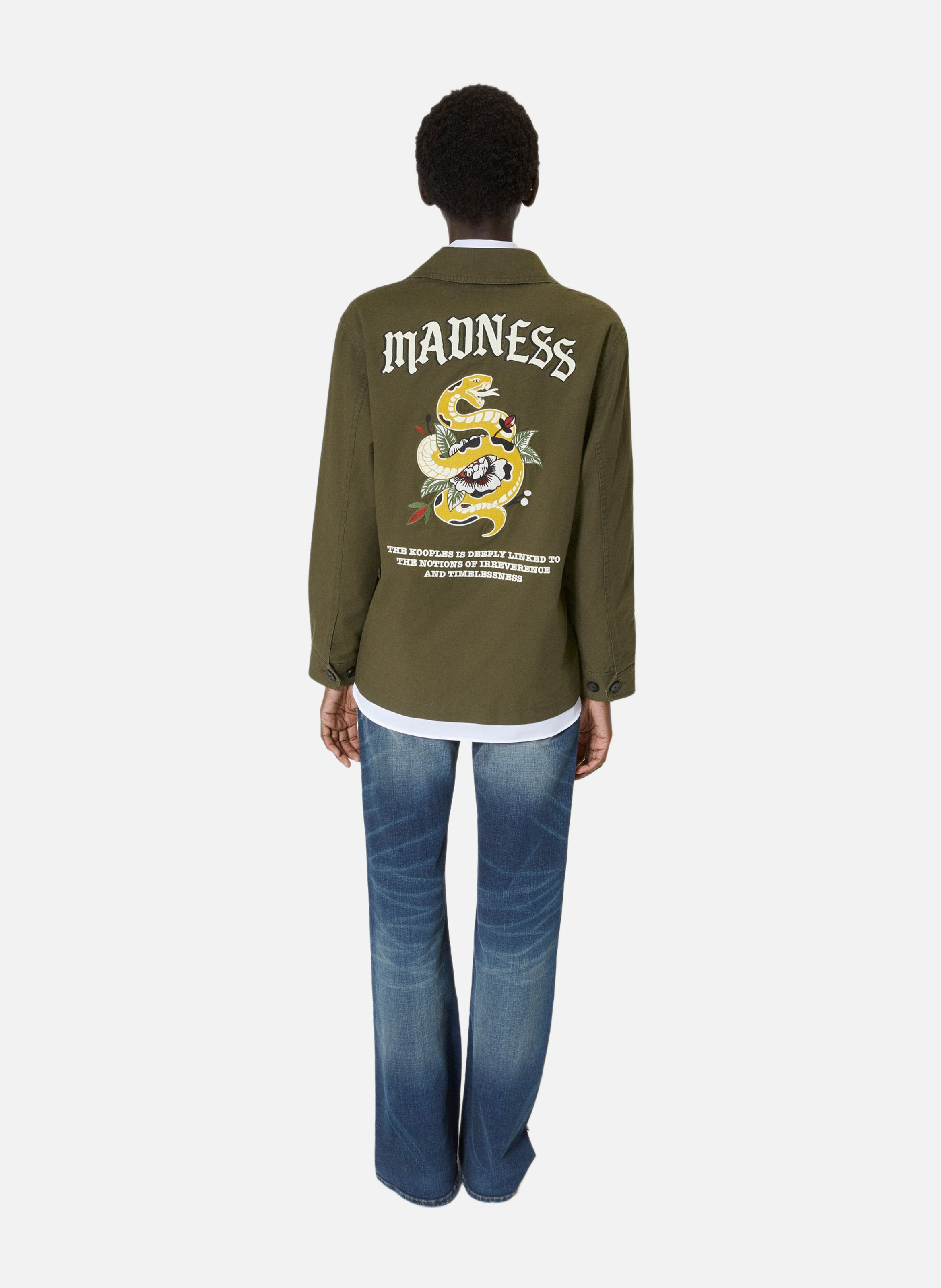 Blouson dos brodé en coton THE KOOPLES Vert