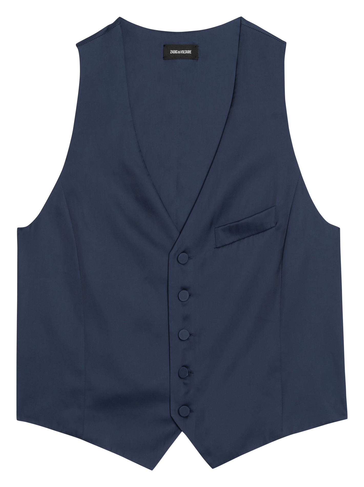 Gilet de costume col v en satin emaux ZADIG&VOLTAIRE Bleu