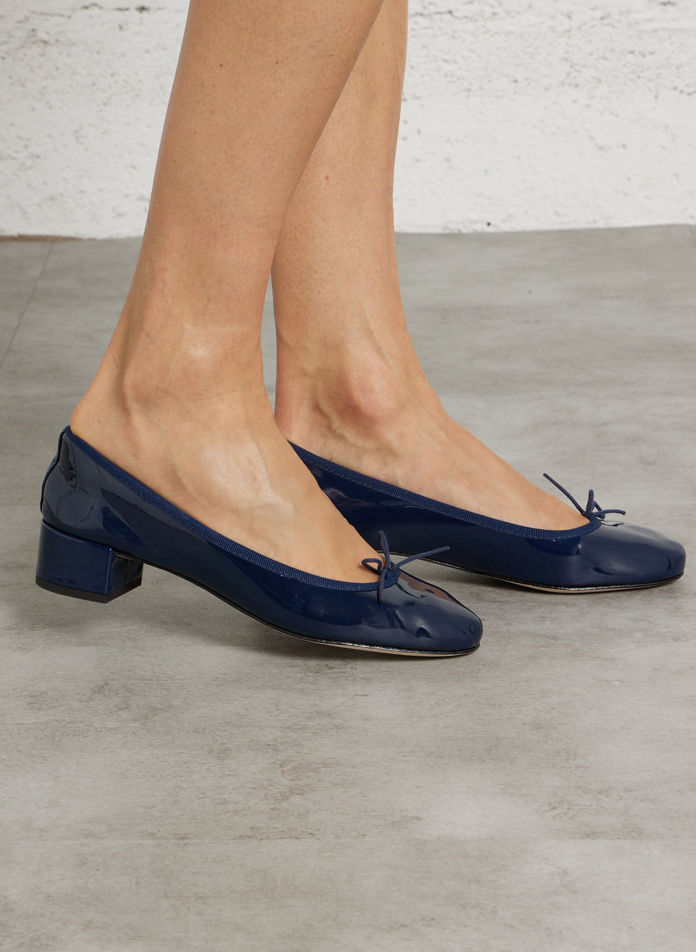 Ballerines en cuir vernis camille REPETTO Bleu