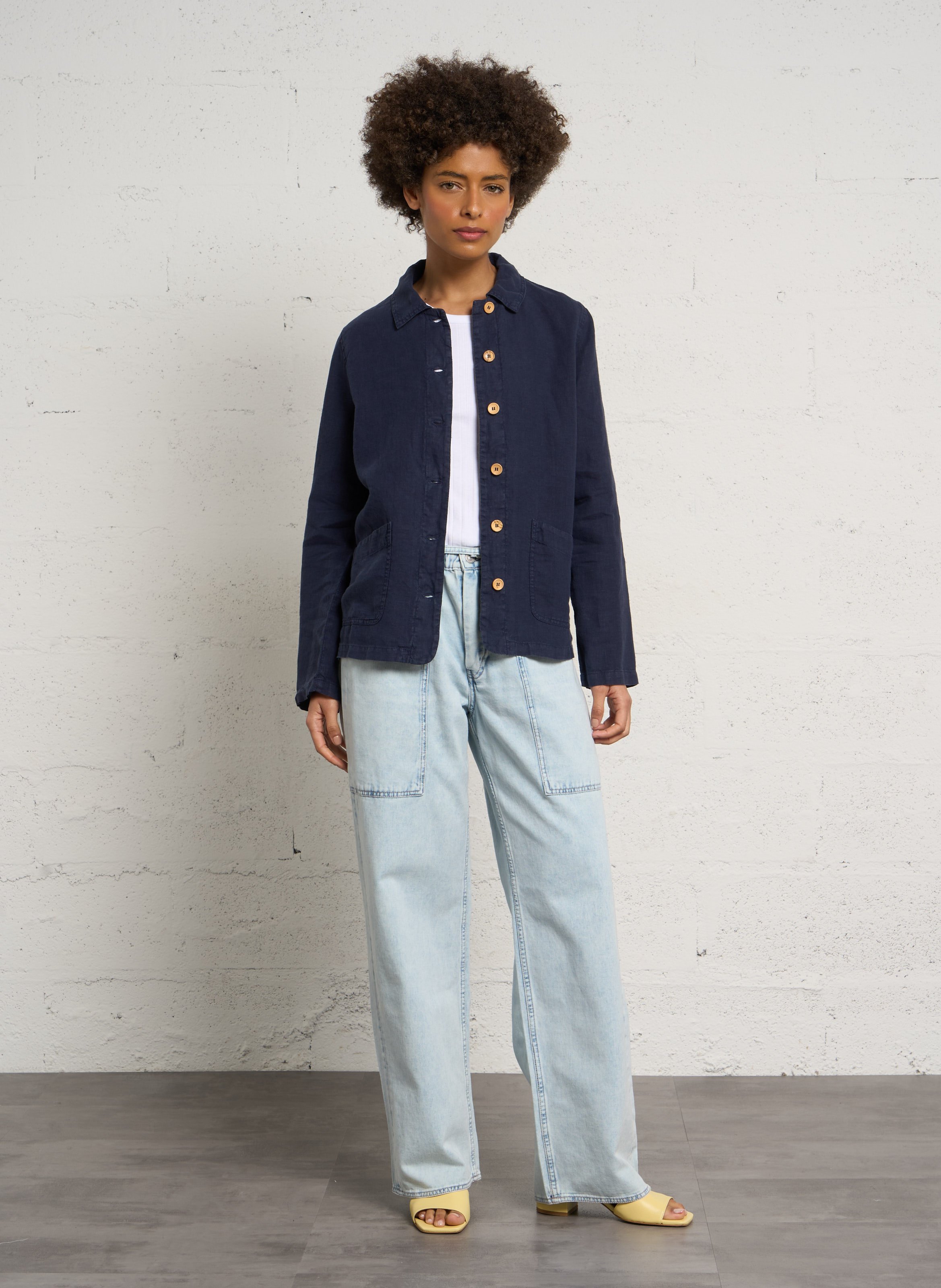 Chemise droite en lin ARMOR-LUX Bleu