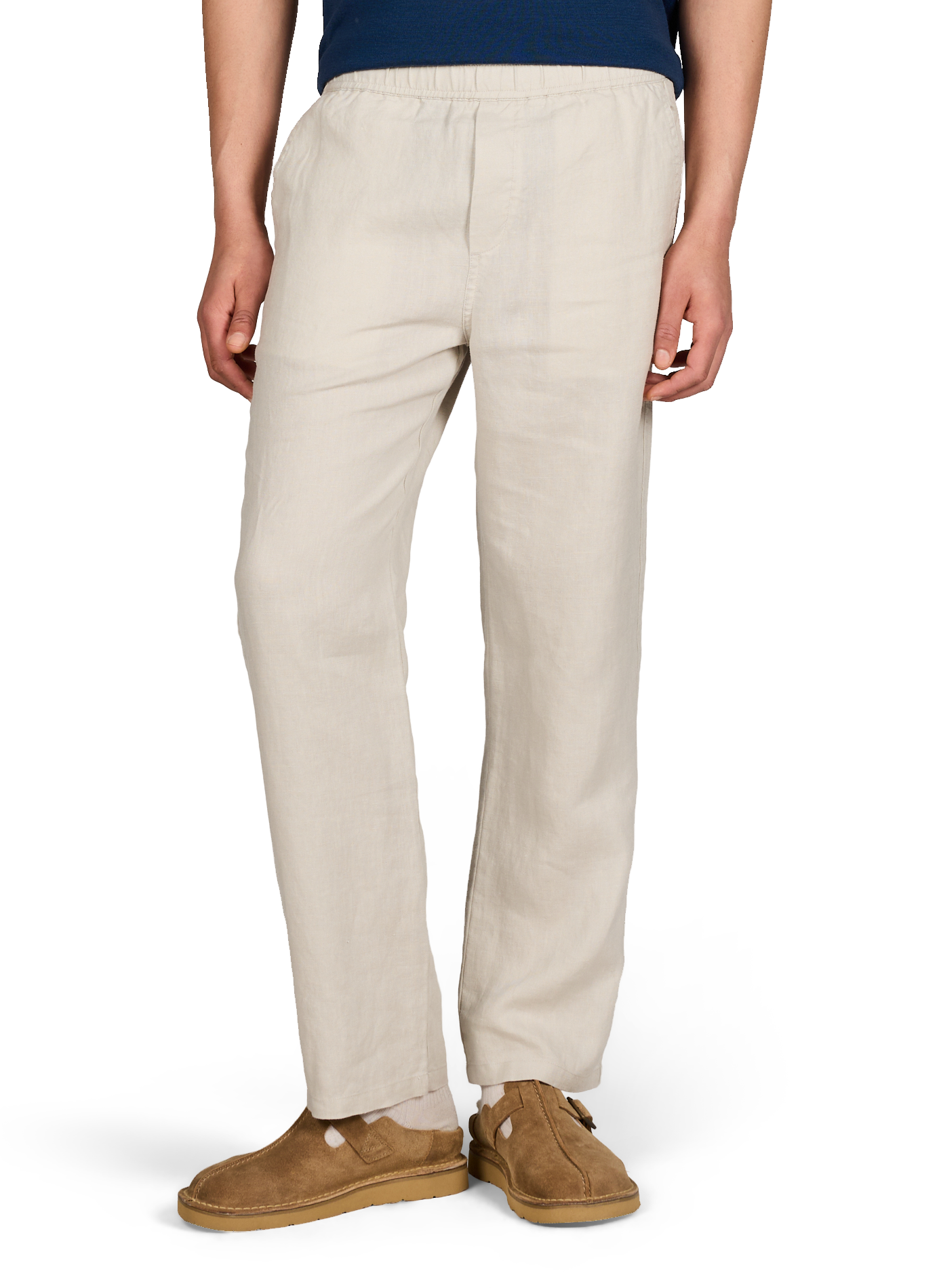 Pantalon droit en lin SAMSOE SAMSOE Gris