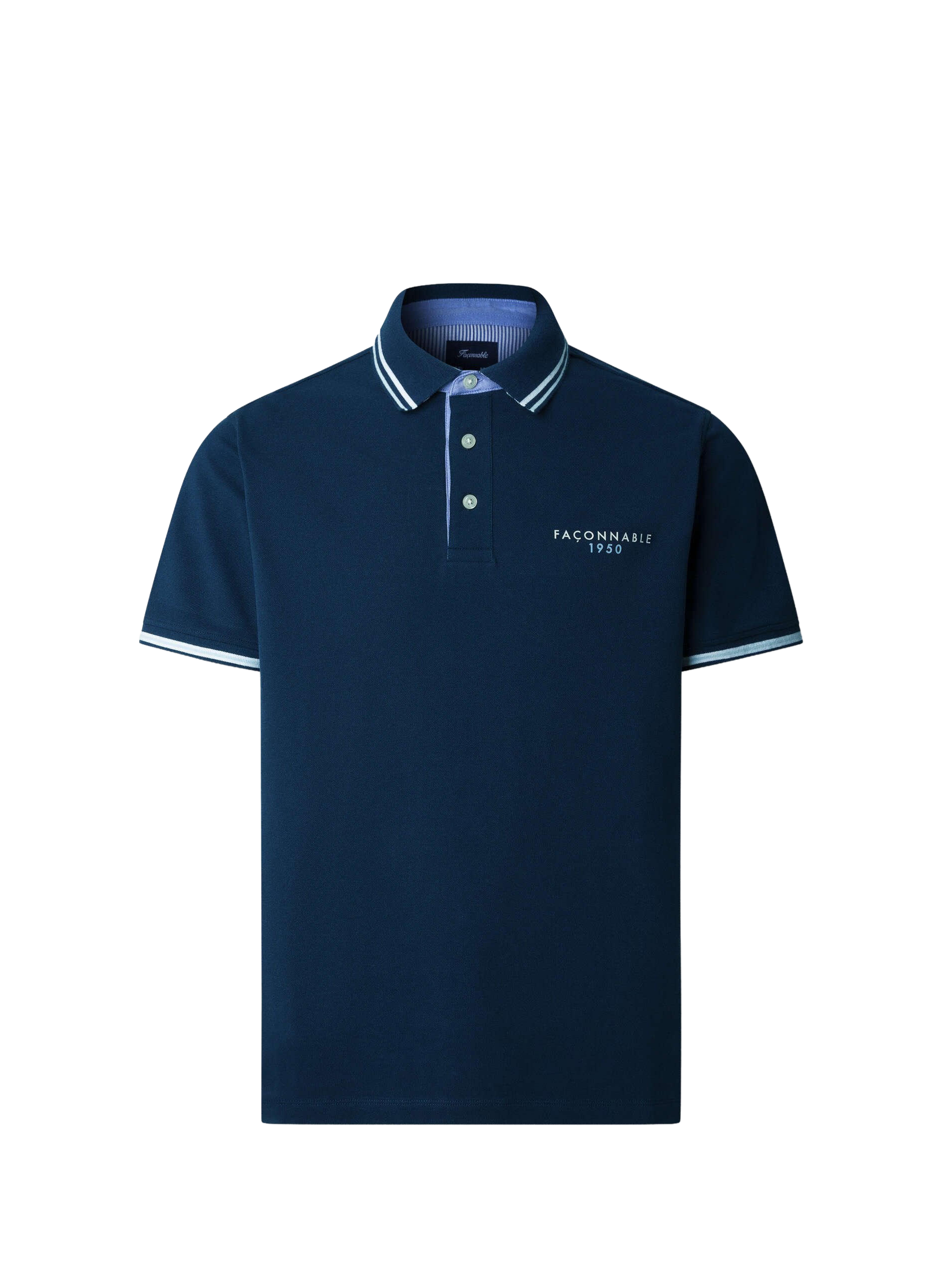 Polo à manches courtes en coton FACONNABLE Bleu
