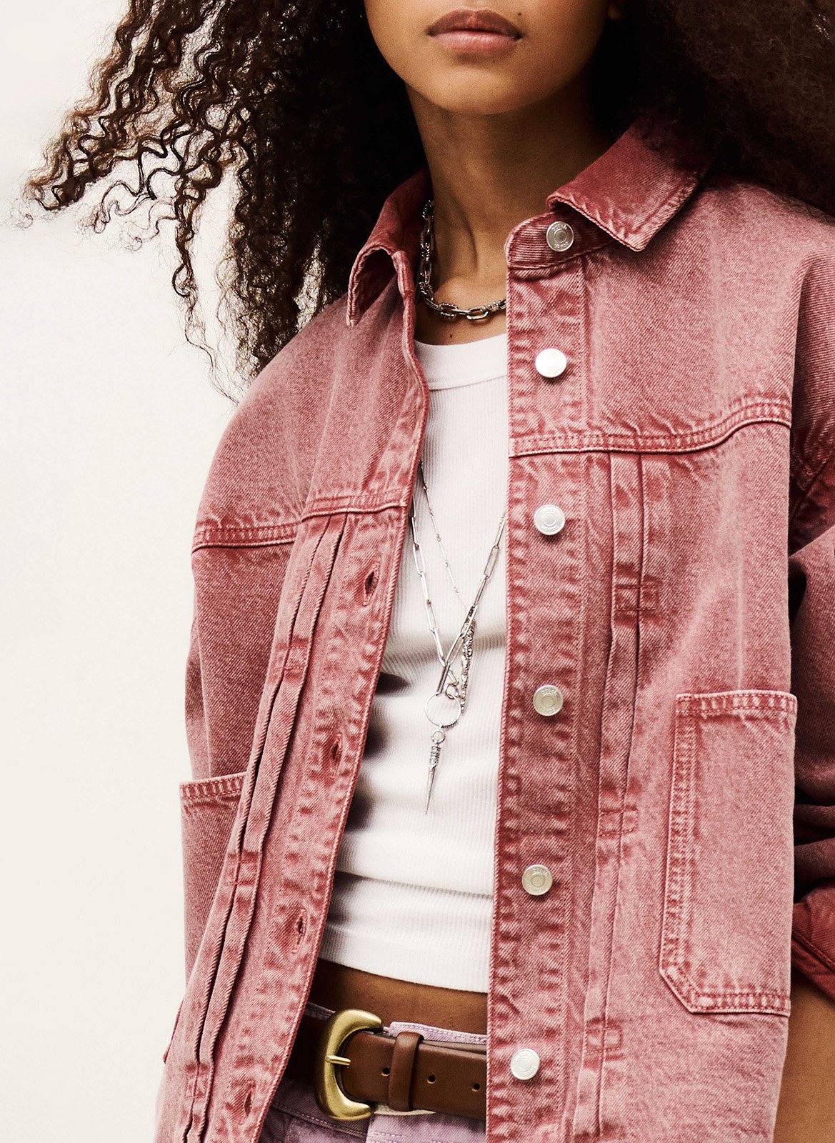 Veste col classique en denim runo BA&SH Rose