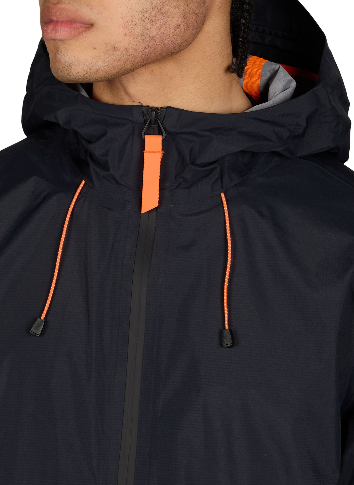 Solid straight hooded jacket GERTRUDE ET GASTON Black