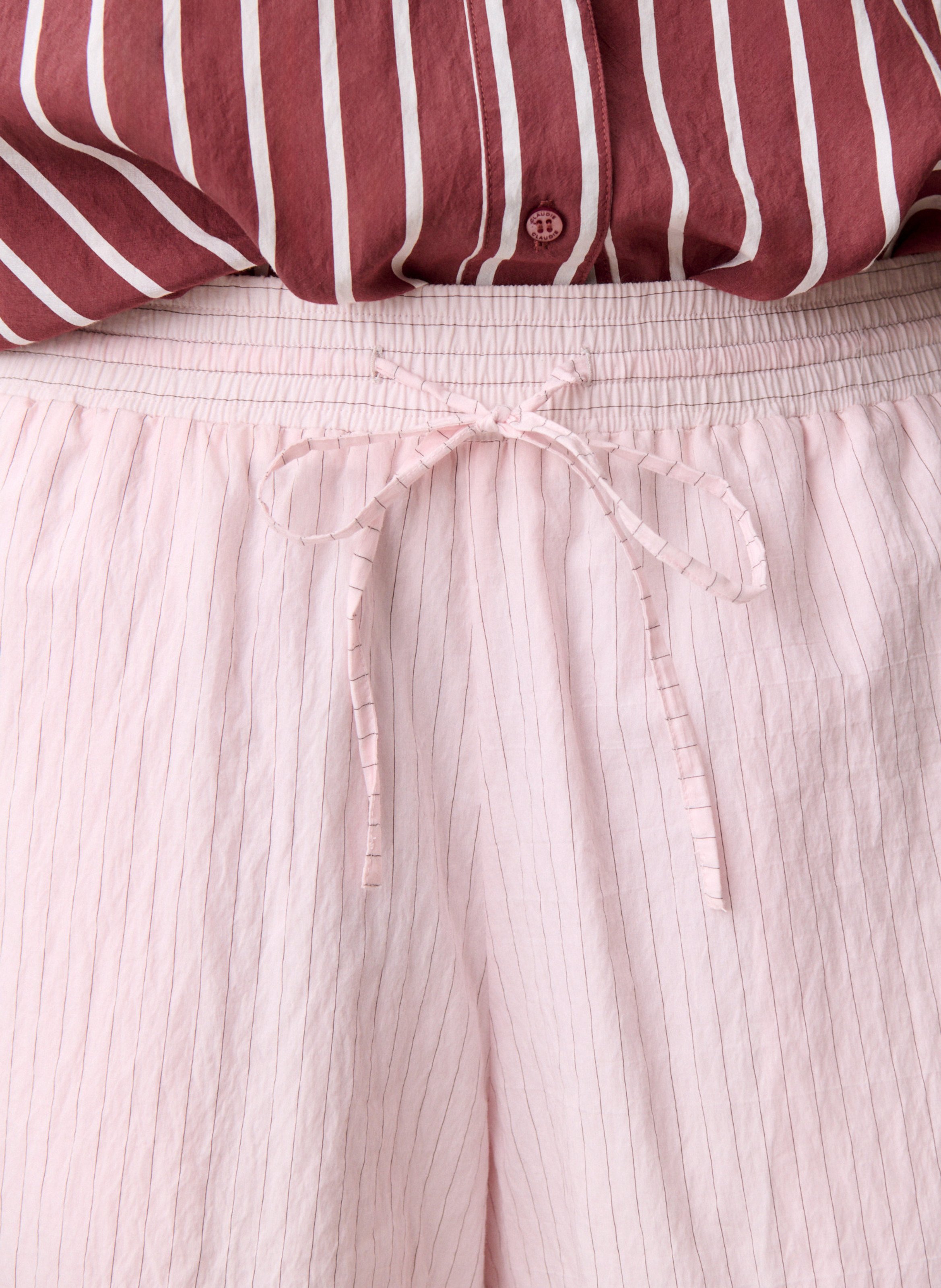 Short large élastiqué rayé CLAUDIE PIERLOT Rose