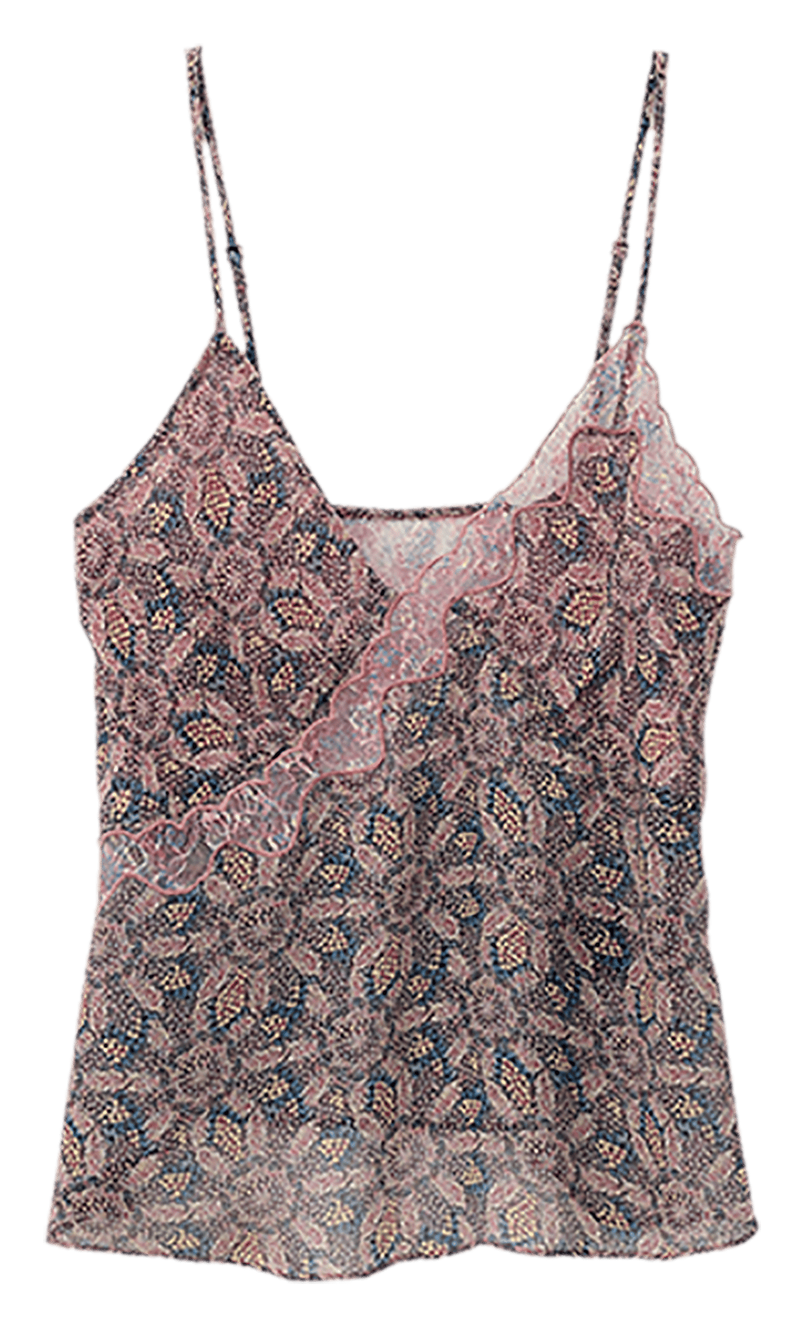 Top droit imprimé à volants tizy BA&SH Bleu