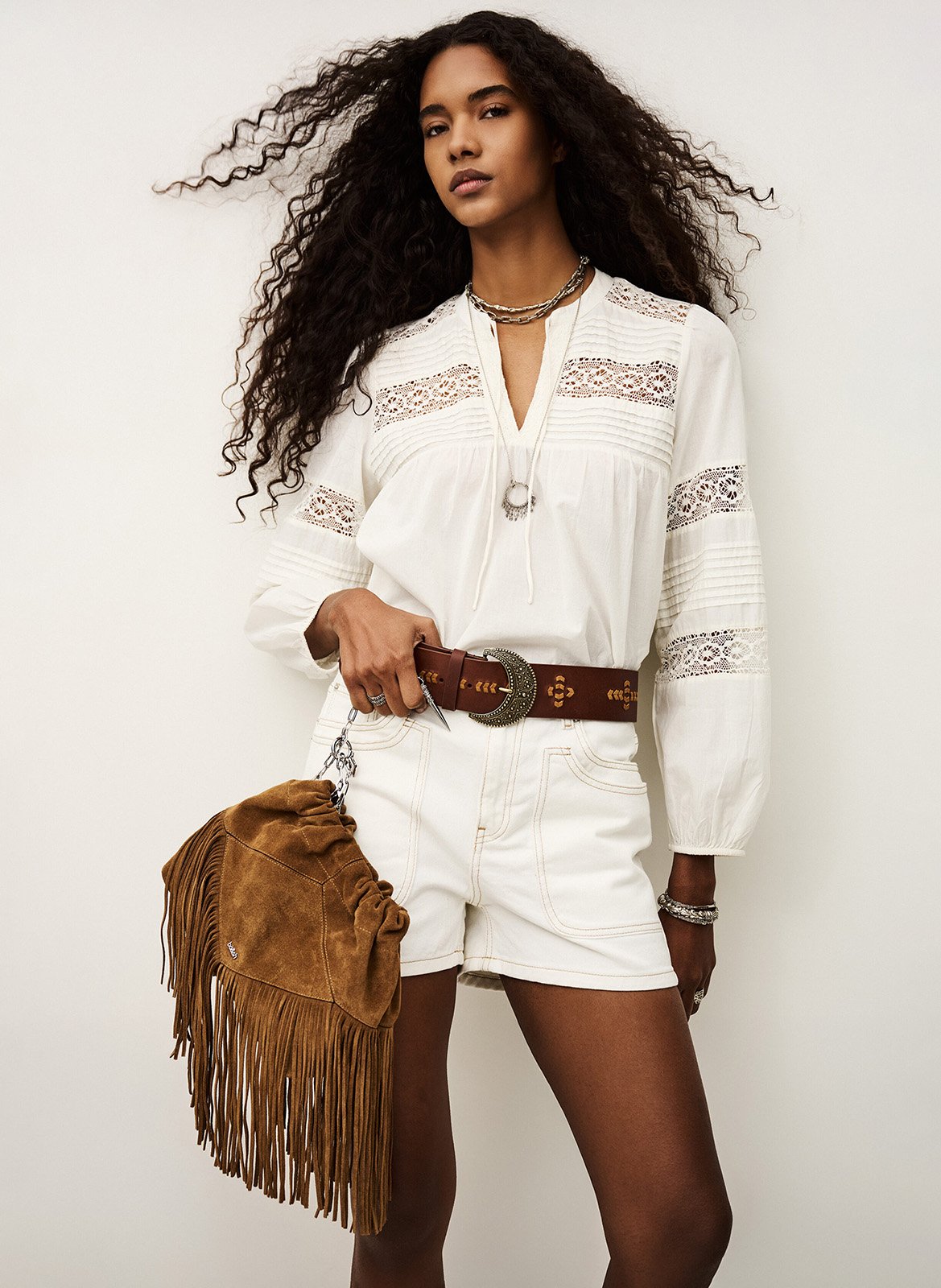 Short droit en coton bevy BA&SH Beige