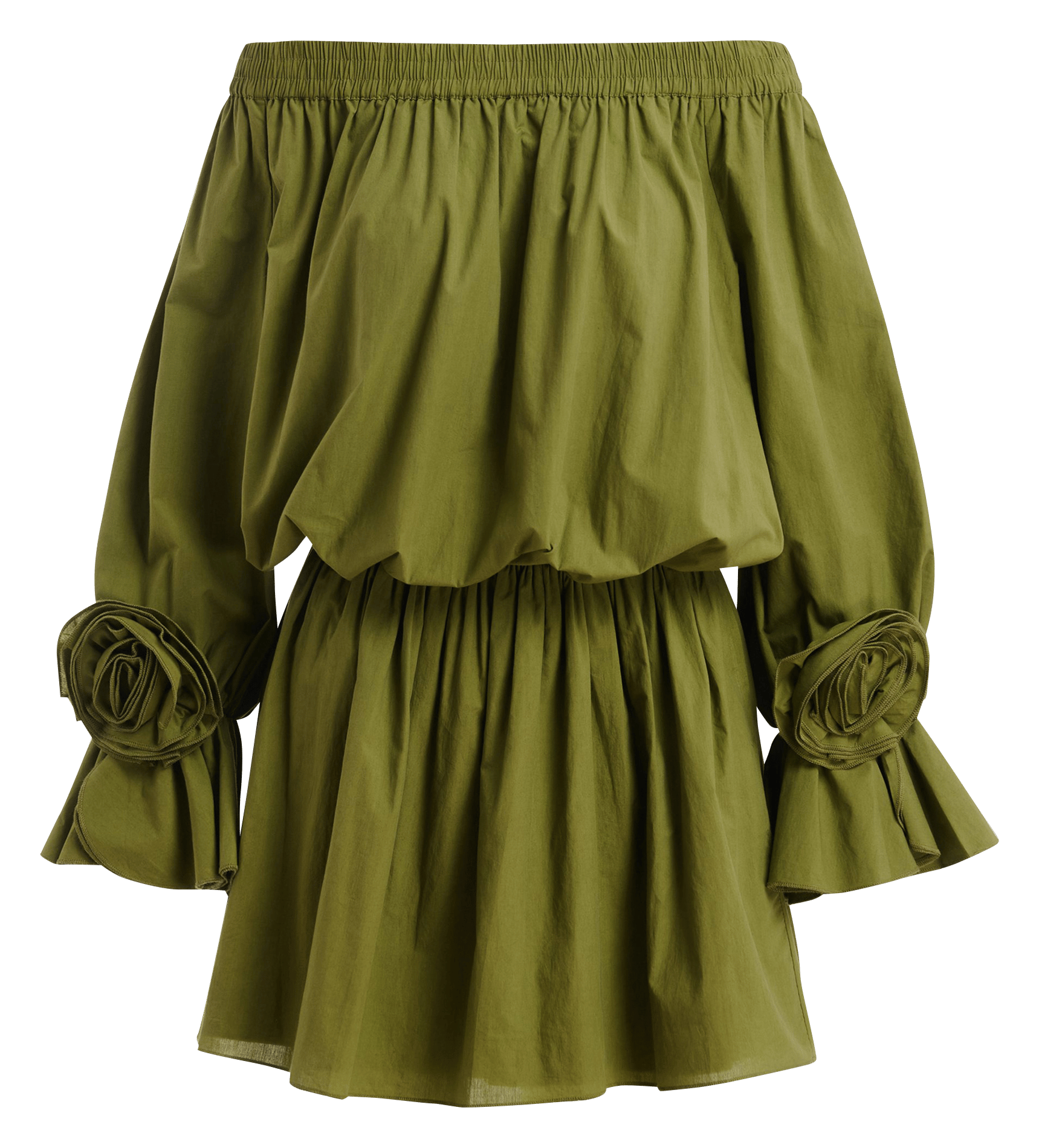 Robe courte épaules dénudées unies jegan Vert