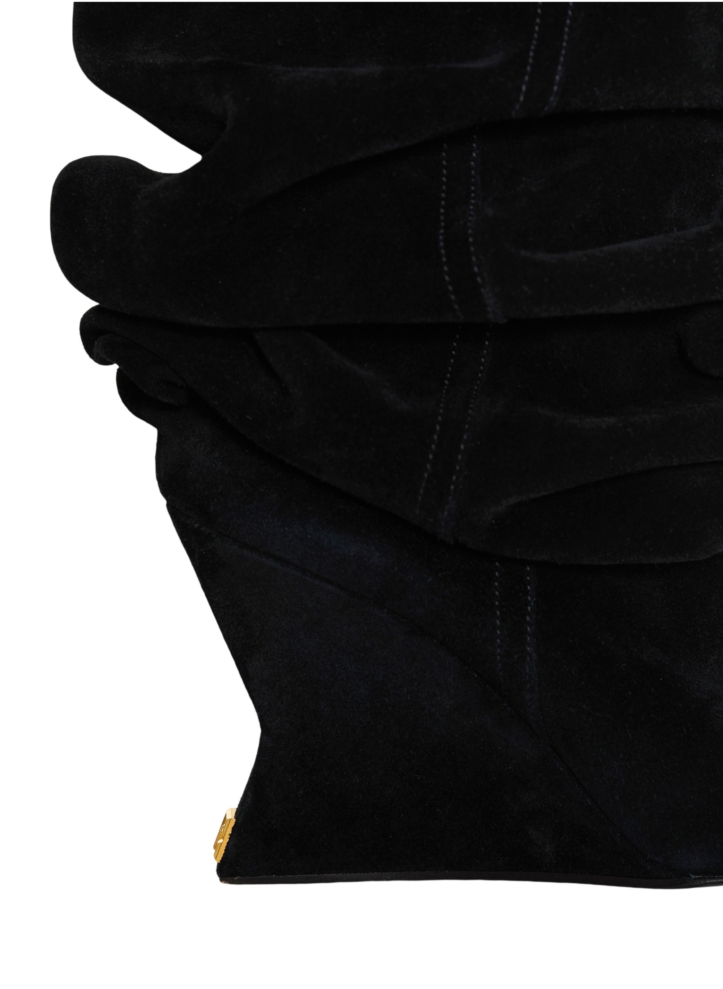 Cuissardes wedge en cuir suédé BALMAIN Noir