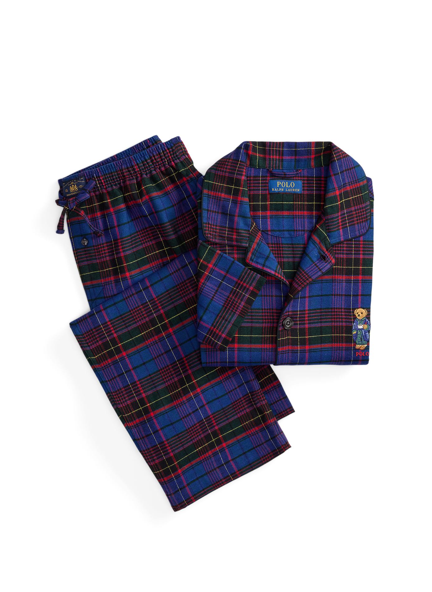 Ensemble pyjama en flanelle à carreaux Polo Bear POLO RALPH LAUREN Bleu