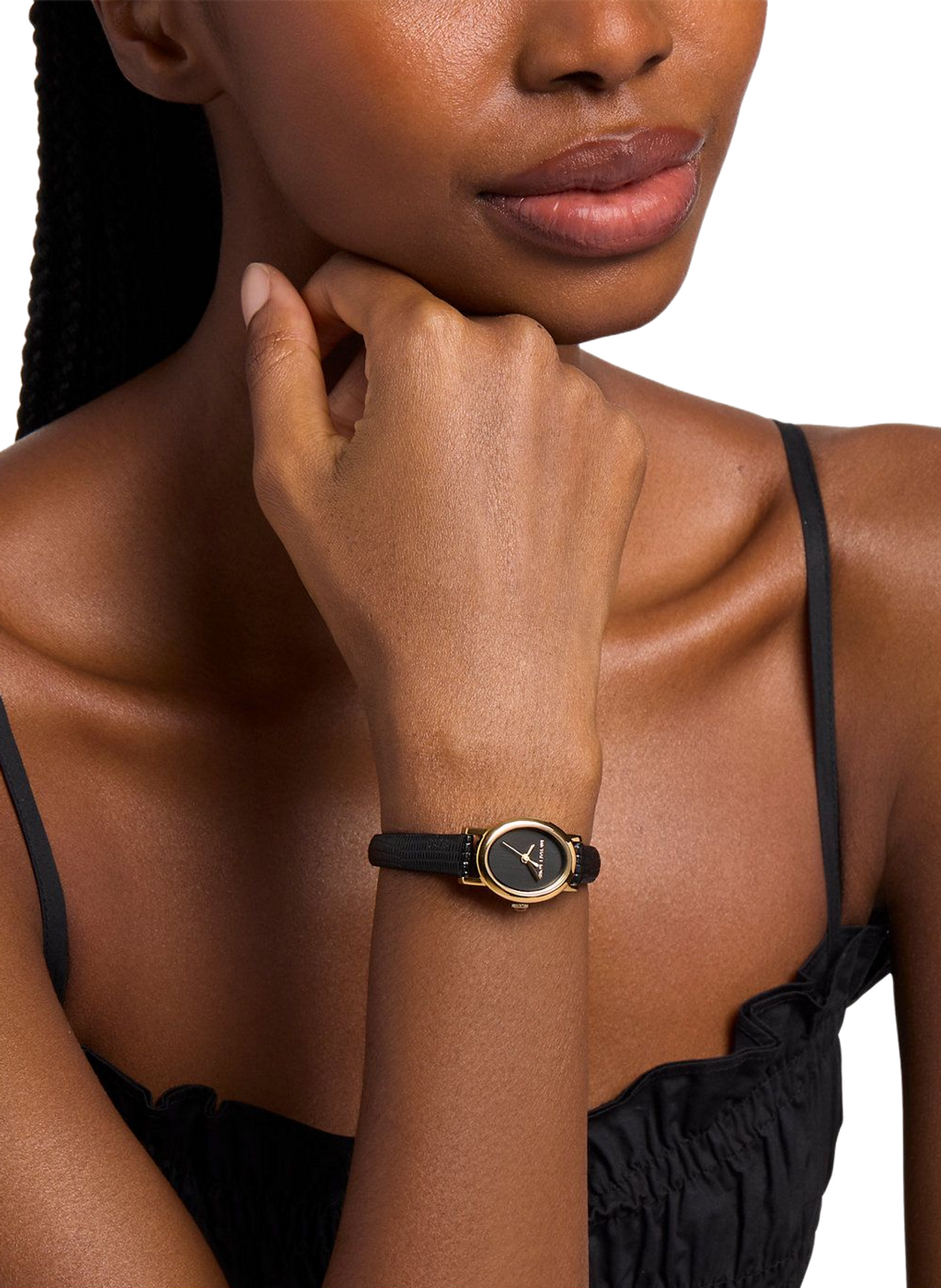 Montre Quartz MAUDE avec bracelet en cuir MICHAEL KORS MONTRES Noir