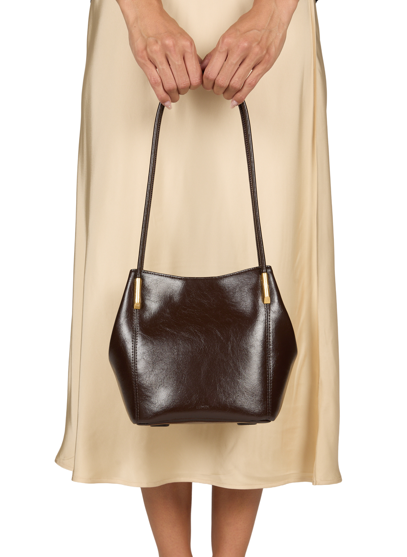 Leather baguette bag ATELIER DE LUMEN Brown