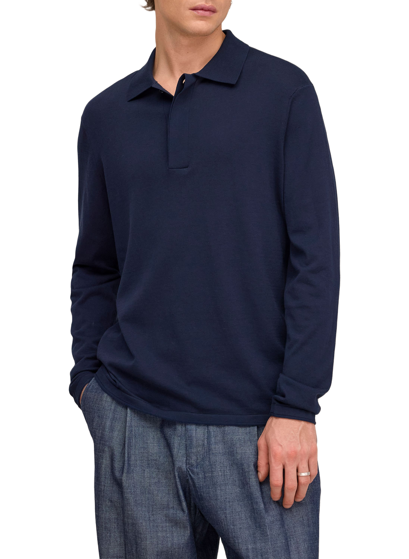 Polo manches longues en maille NN.07 Blue