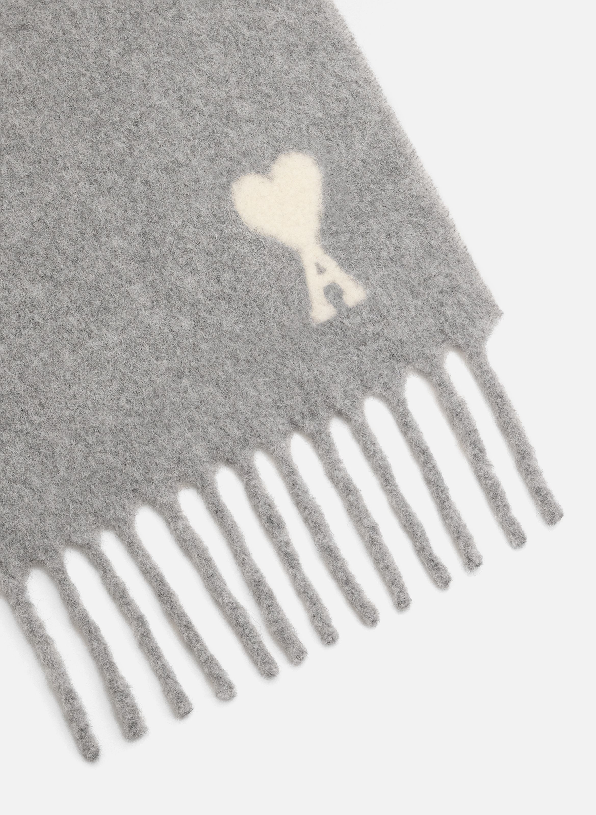 Echarpe unisexe en alpaga ami de coeur AMI PARIS Gris