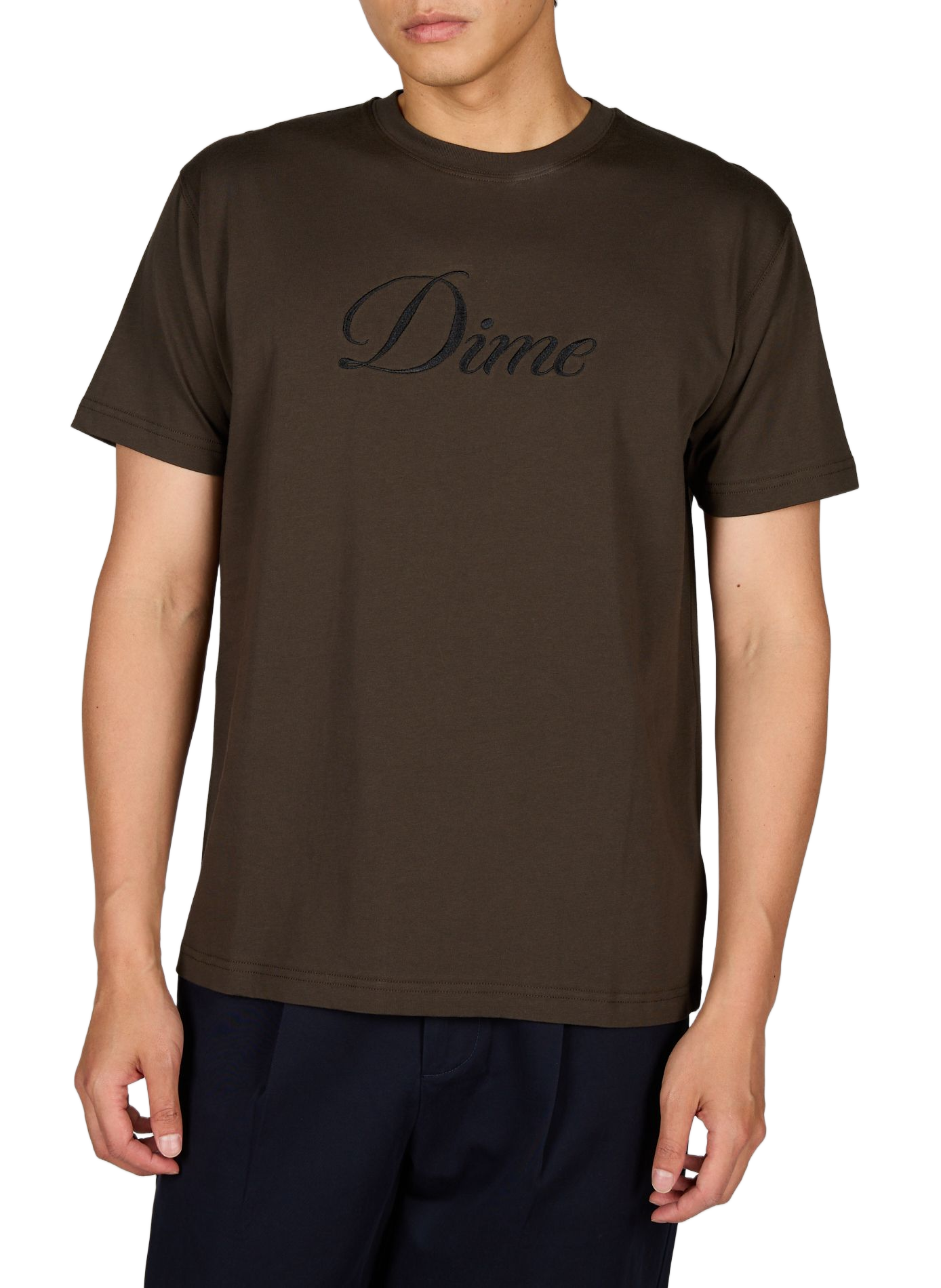 Gerader T-Shirt mit Stickerei DIME Schwarz
