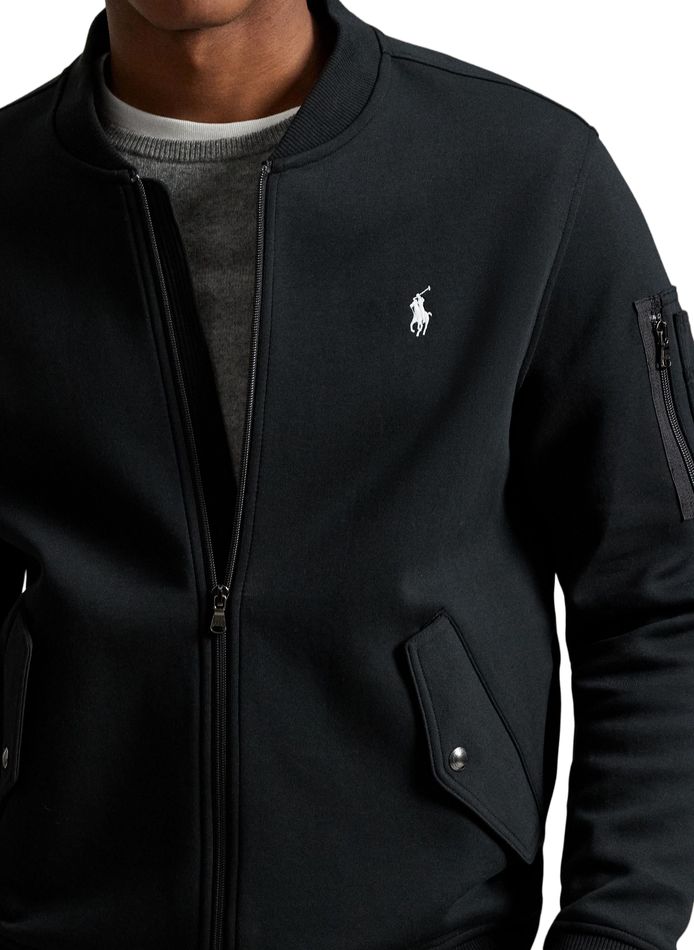 Veste col rond en coton mélangé POLO RALPH LAUREN Noir