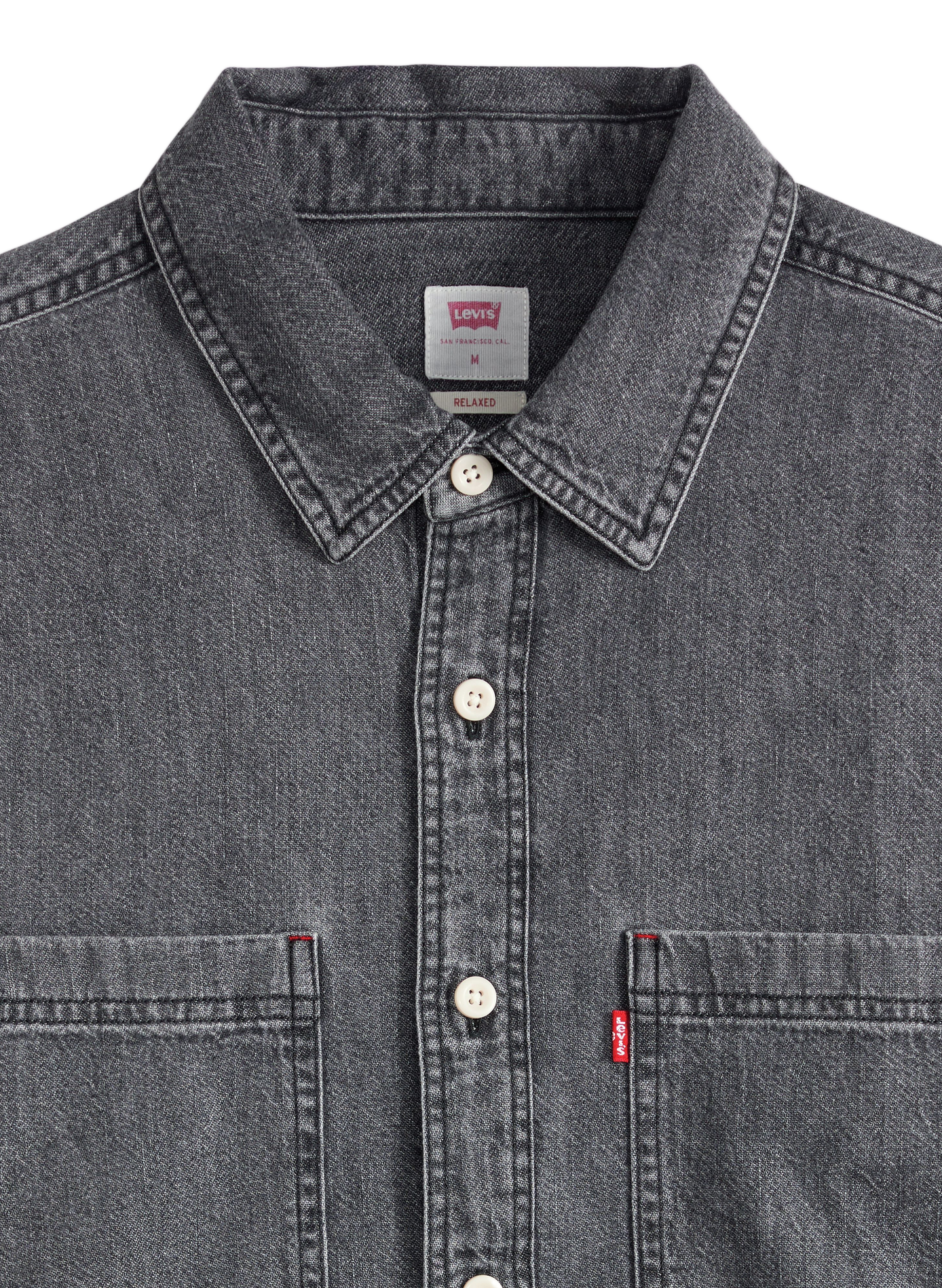 Straight denim shirt in cotton | Black LEVI'S Men