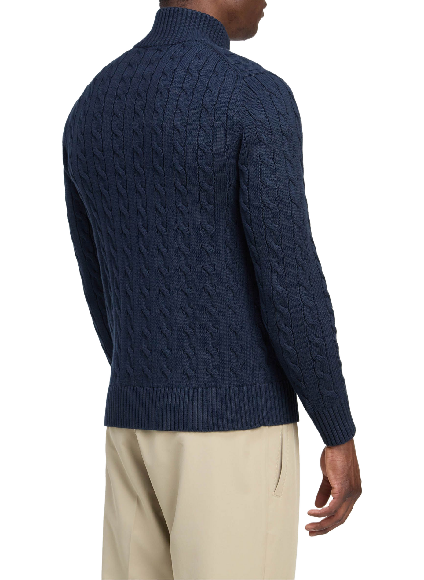 Pull col camionneur en coton EDEN PARK Blauw