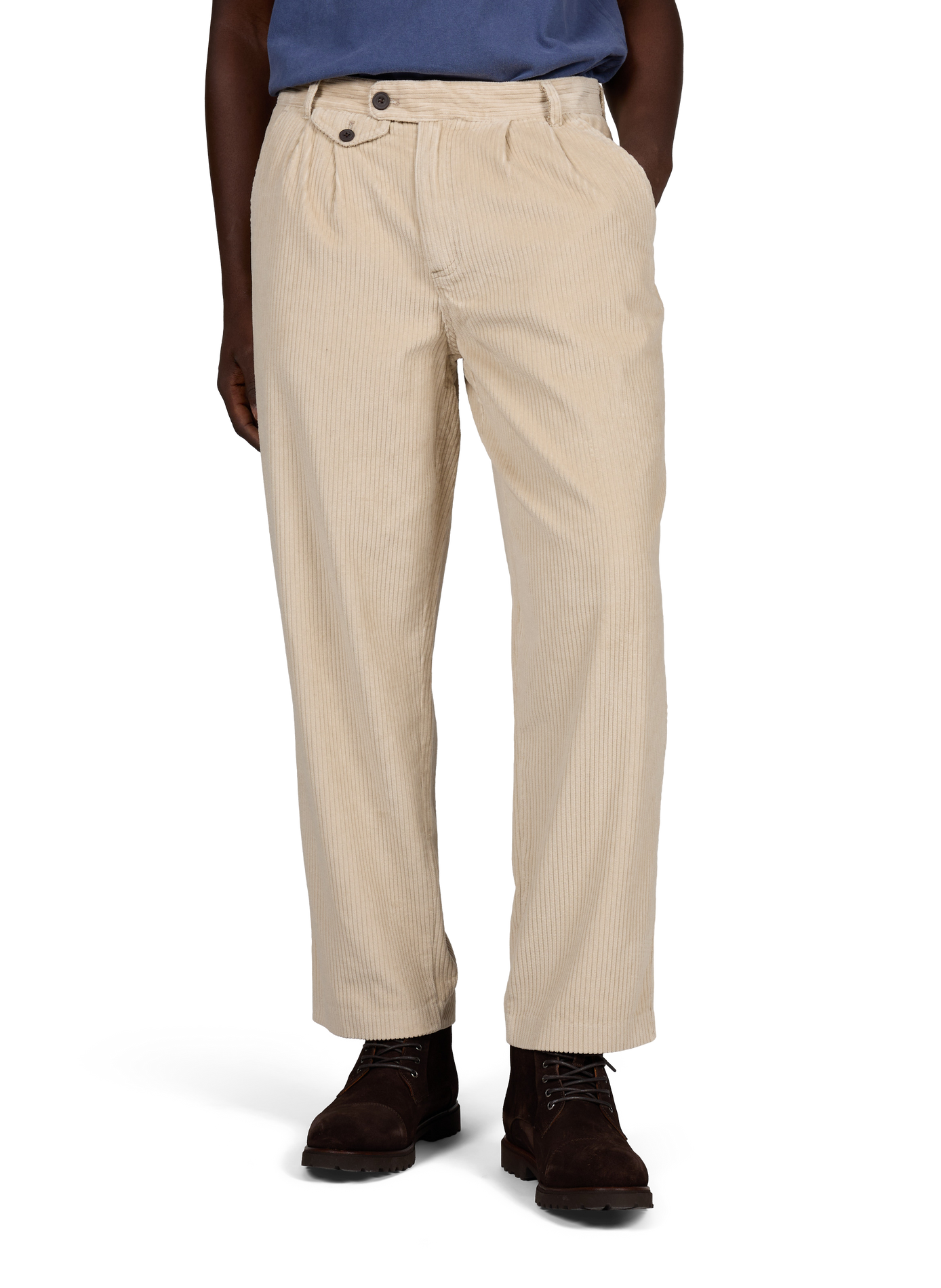 Straight corduroy cotton trousers FARAH Beige
