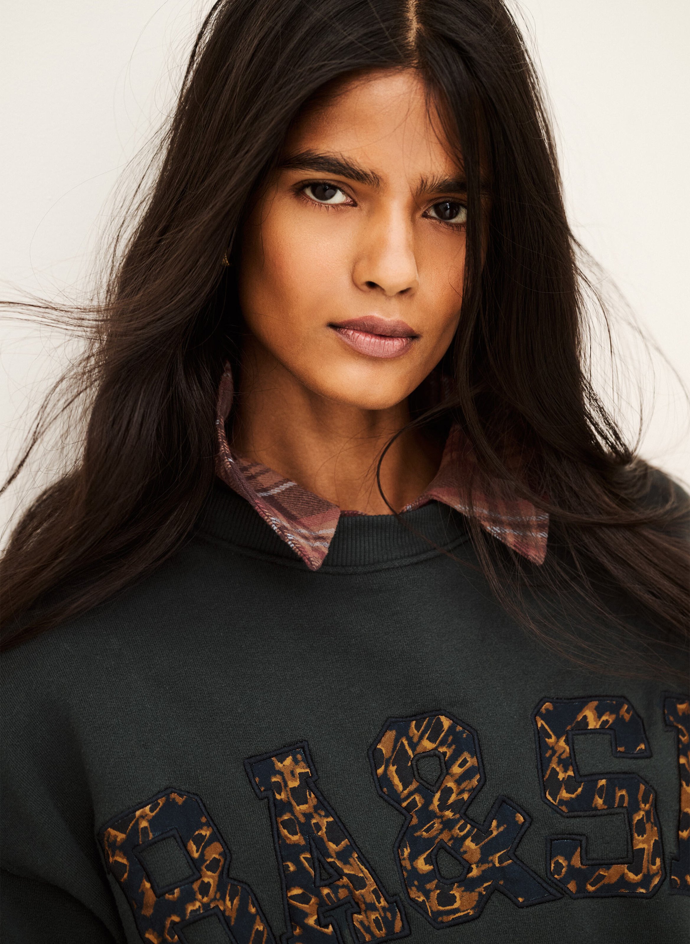 Sweat droit en coton mélangé brad | Bleu BA&SH Femme